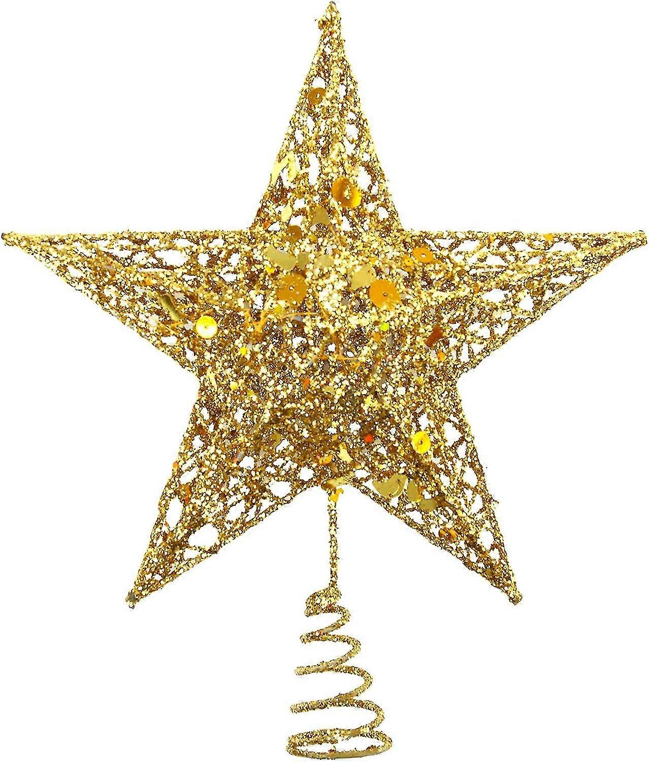 توبا 25cm الفضة بريق المعادن نجمة شجرة عيد الميلاد توبر متوافق مع زخرفة عيد الميلاد