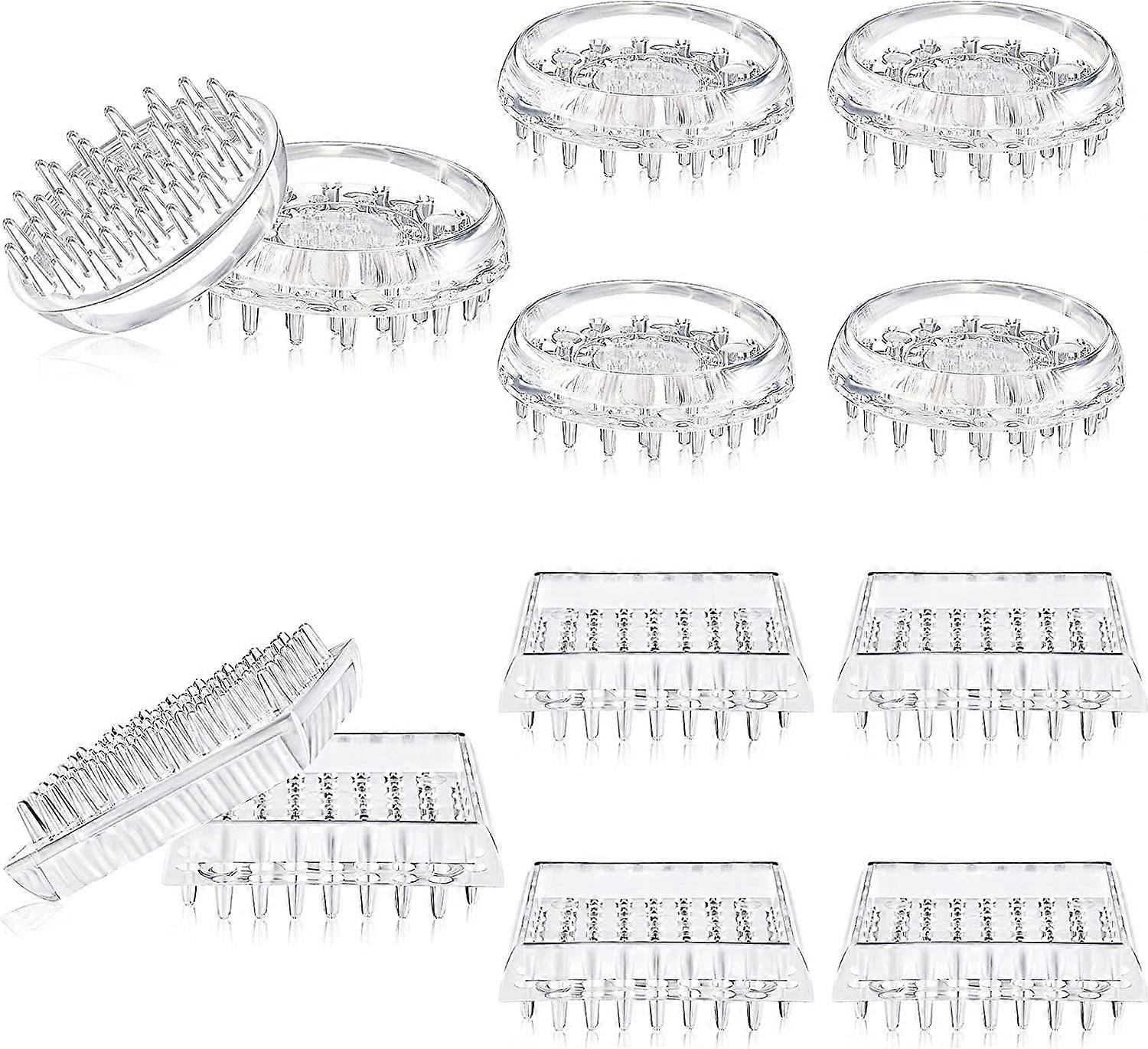 Transparent Serrated Furniture Footstool Table and Chairs Sofa Mat Anti-Motion Protective Mat 12 Packs (6 Circles + 6 Squares)