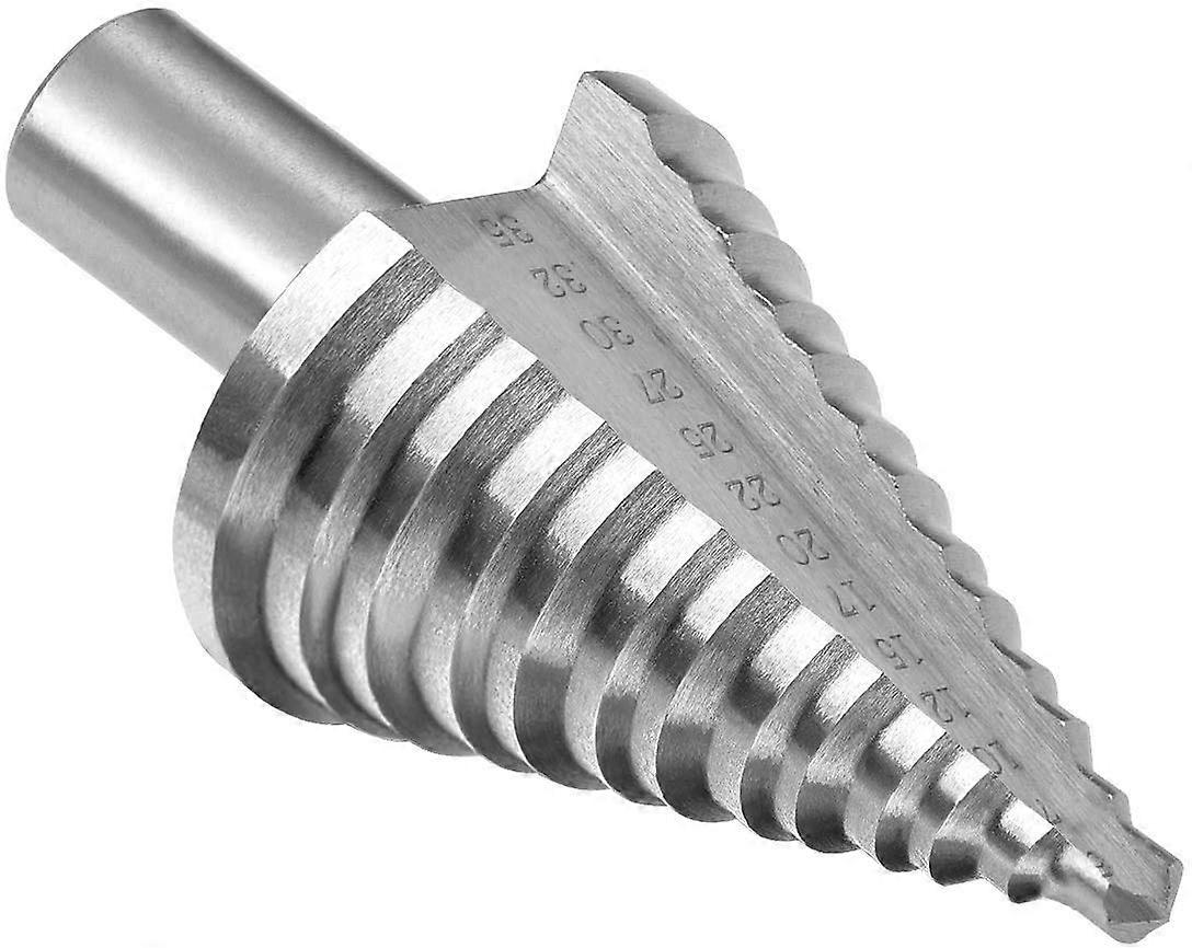 Countersink Drill Bit HSS Step Drill Bit Double Slot Conical Countersink Drill Bit 5-35mm 13 Steps Round Shank Step Drill Cut Holes Tool for Scre