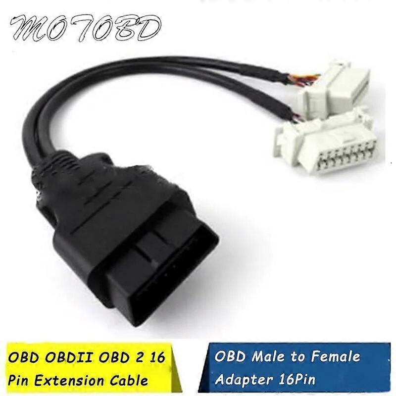 Dual Female Y Splitter Straight 16Pin OBD 2 Extender ODB OBD2 Cable 16 Pin Male To Female OBD II Extension Connector for Honda ST1M610