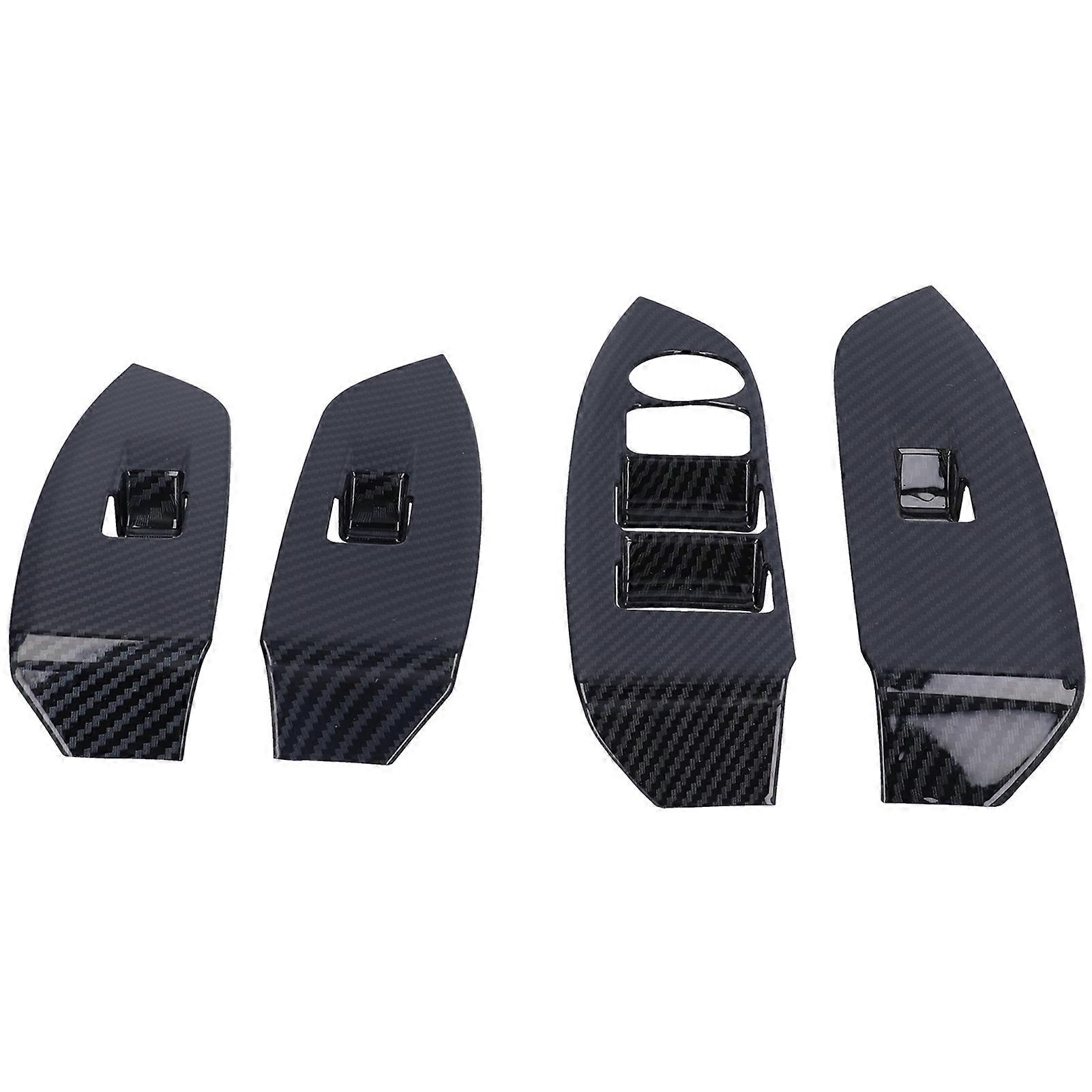 4PCS Window Switch Panel Cover Carbon Fiber Replacement for Mazda CX3 CX3 20162021 E2U111