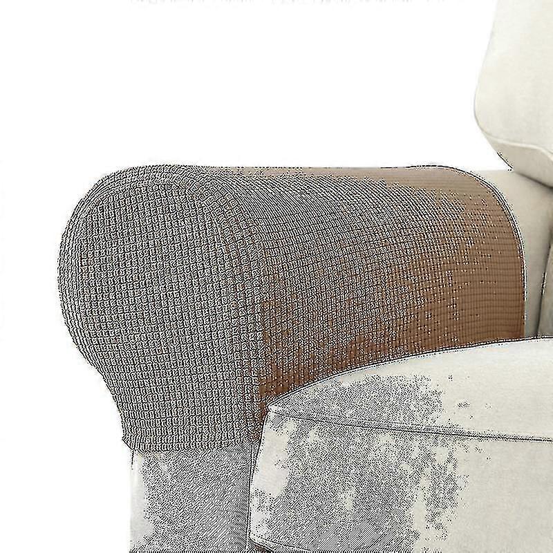 2個のストレッチアームレストカバースパンデックスジャカードアームカバー柔らかく伸縮性のあるプロテクター椅子ソファアームチェアスリップカバーリクライニングソファ用