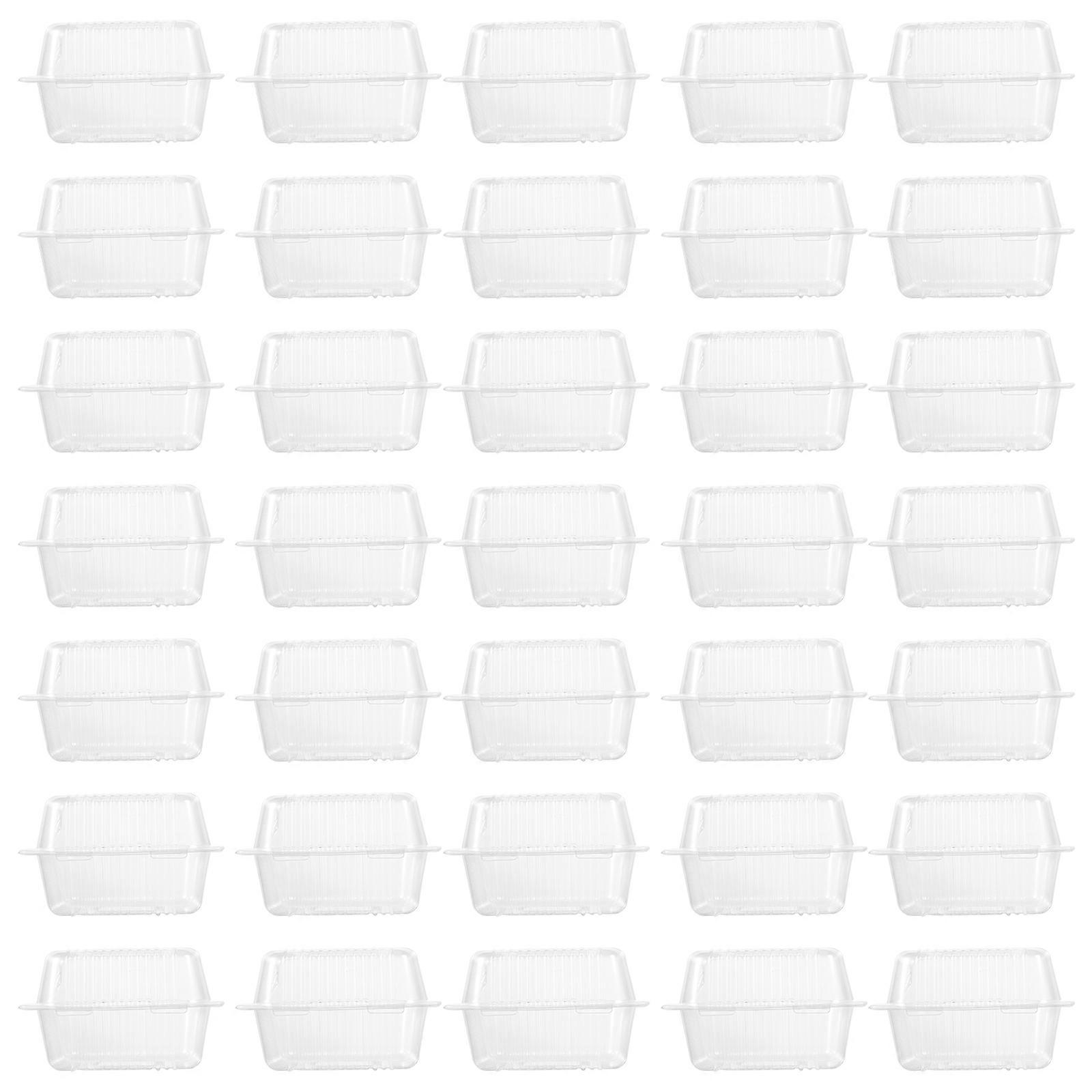 50pcs Transparent Sandwich Boxes Container Hamburger Bread Packaging Boxes