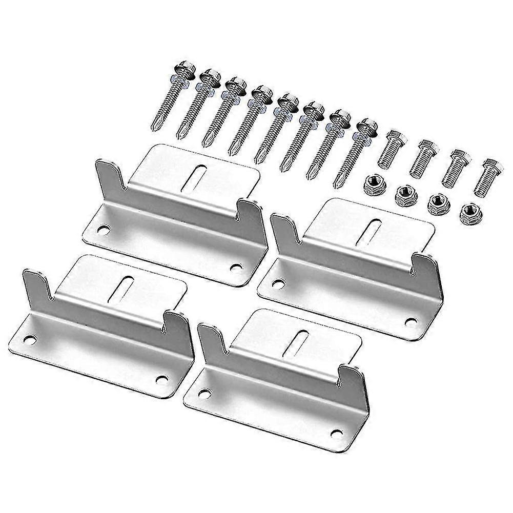 Solar Panel Mounting Z Bracket Compatible With Rv, Boat, Caravans, 4 Pack, Silver
