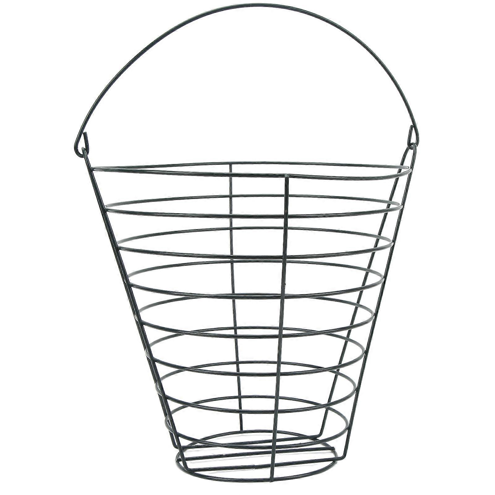 Golf Ball Storage Basket Metal Lightweight Large Capacity Basket Container With Foldable Handle For Golf Course