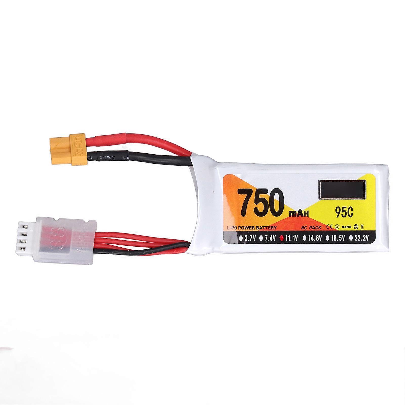 Lipo Battery Pack 3s 1p 95c 750mah 11.1v Li Poly Rc Battery With Xt30 Plug For H210 Racing Quadcopter