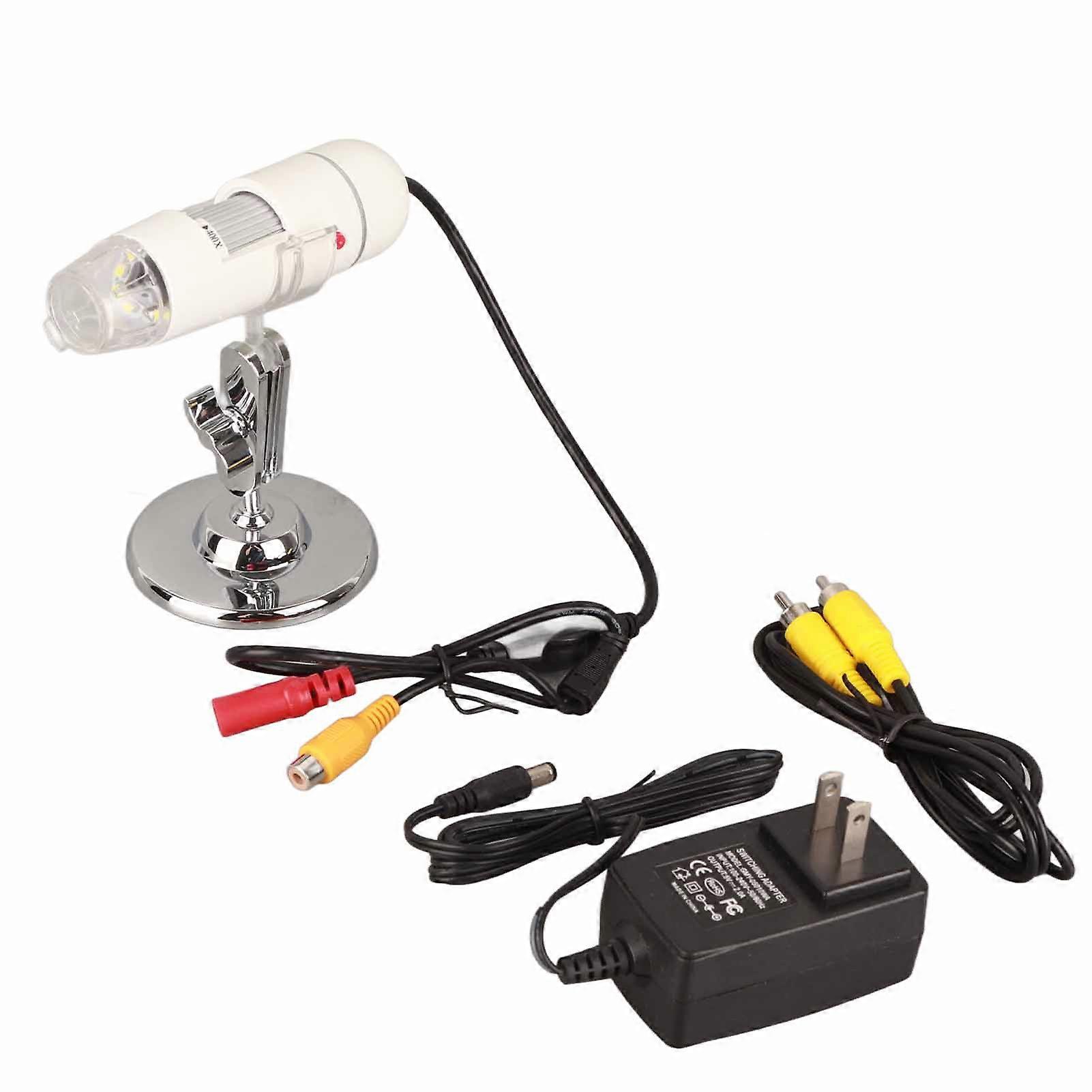 USB Digital Microscope CMOS Sensor 25x to 400x TV AV Interface Professional Digital Microscope for Mobile Phone PC US Plug