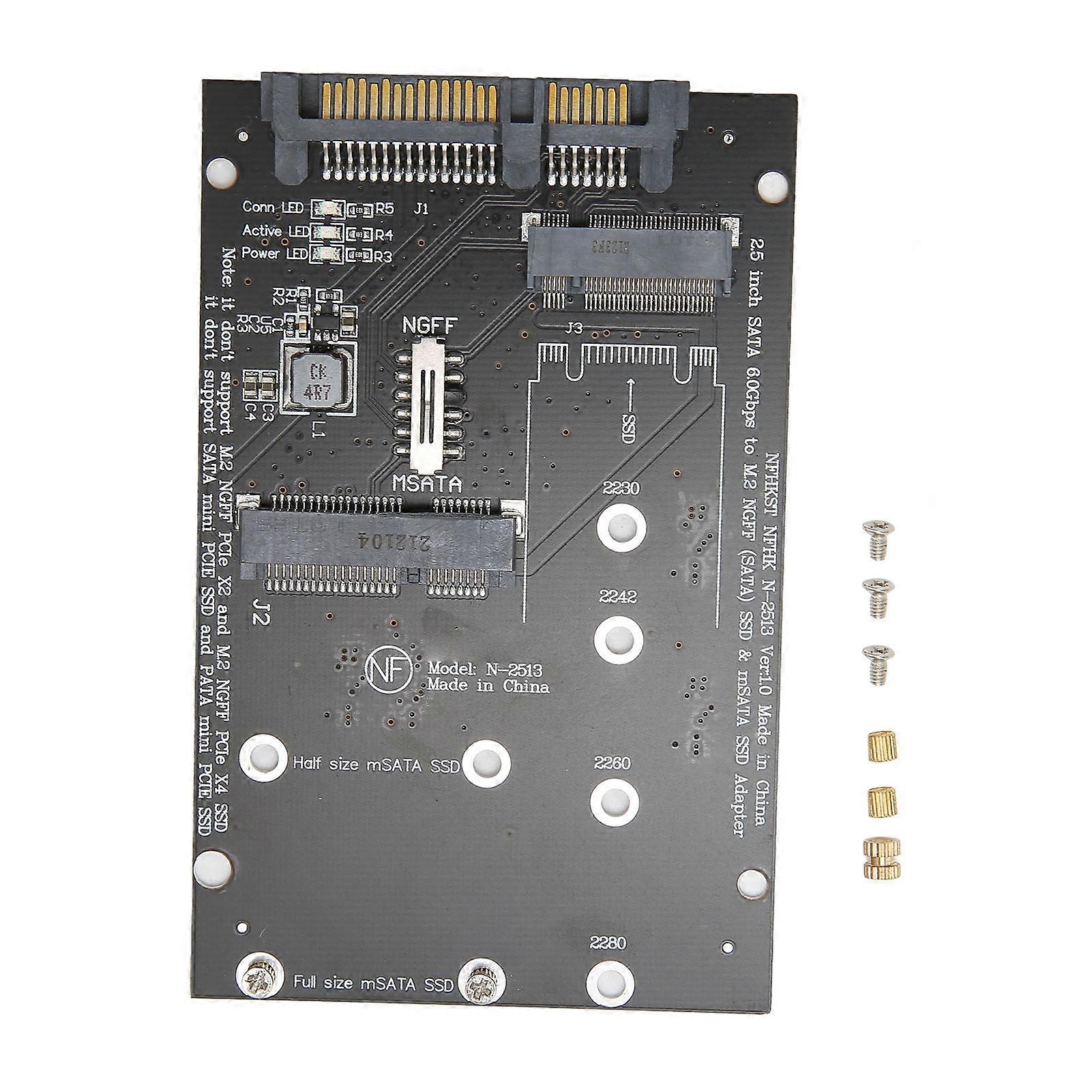 M.2 to SATA Converter Adapter Fast Transmission Speed Practical PCB MSATA Hard Drive Adapter Card for Computer