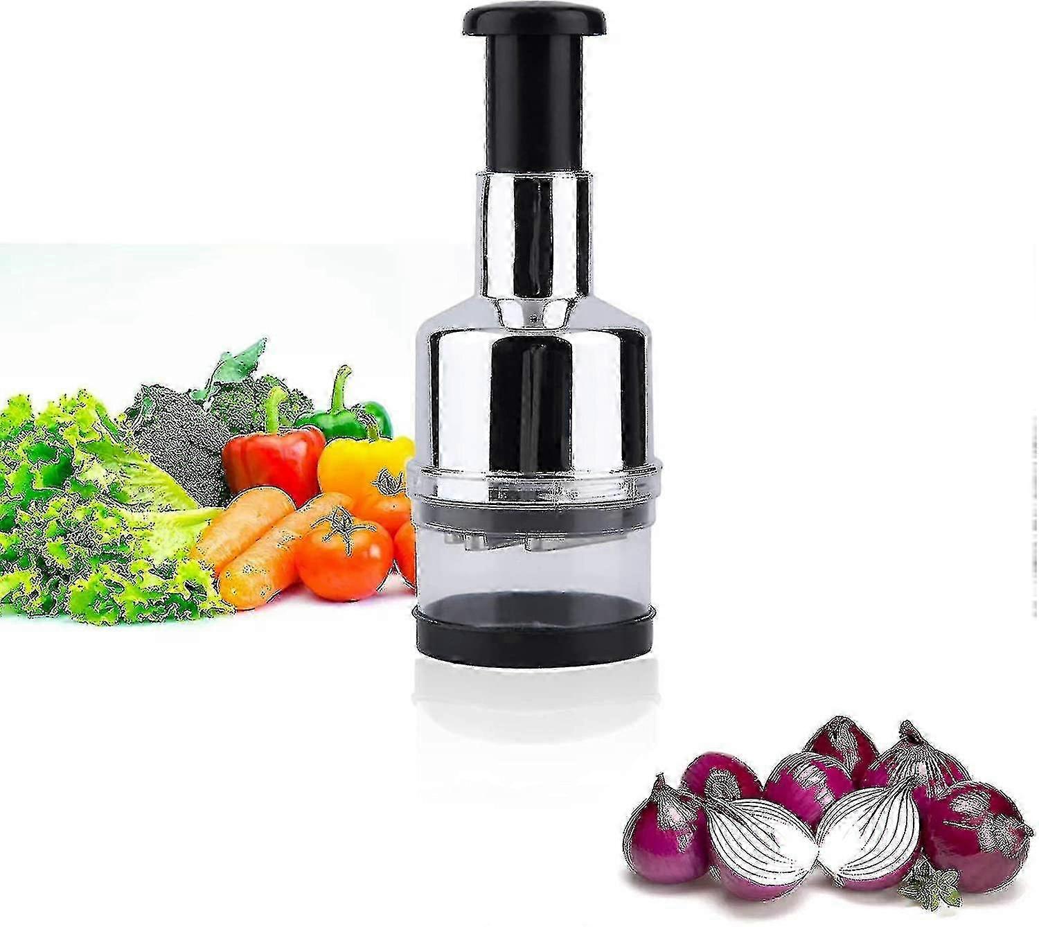 Für Zwiebelschneider Mini Chopper - Gemüseschneider Manueller Multi-Zerkleinerer zum Mischen, Hacken und Pürieren