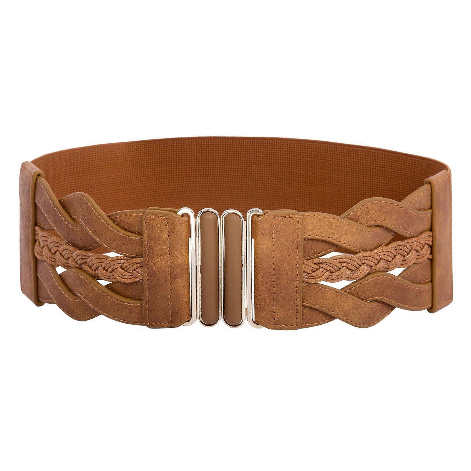 Elastiske retrobelter for kvinner Elastiske retrobrede belter vevd elastisk linning damemote