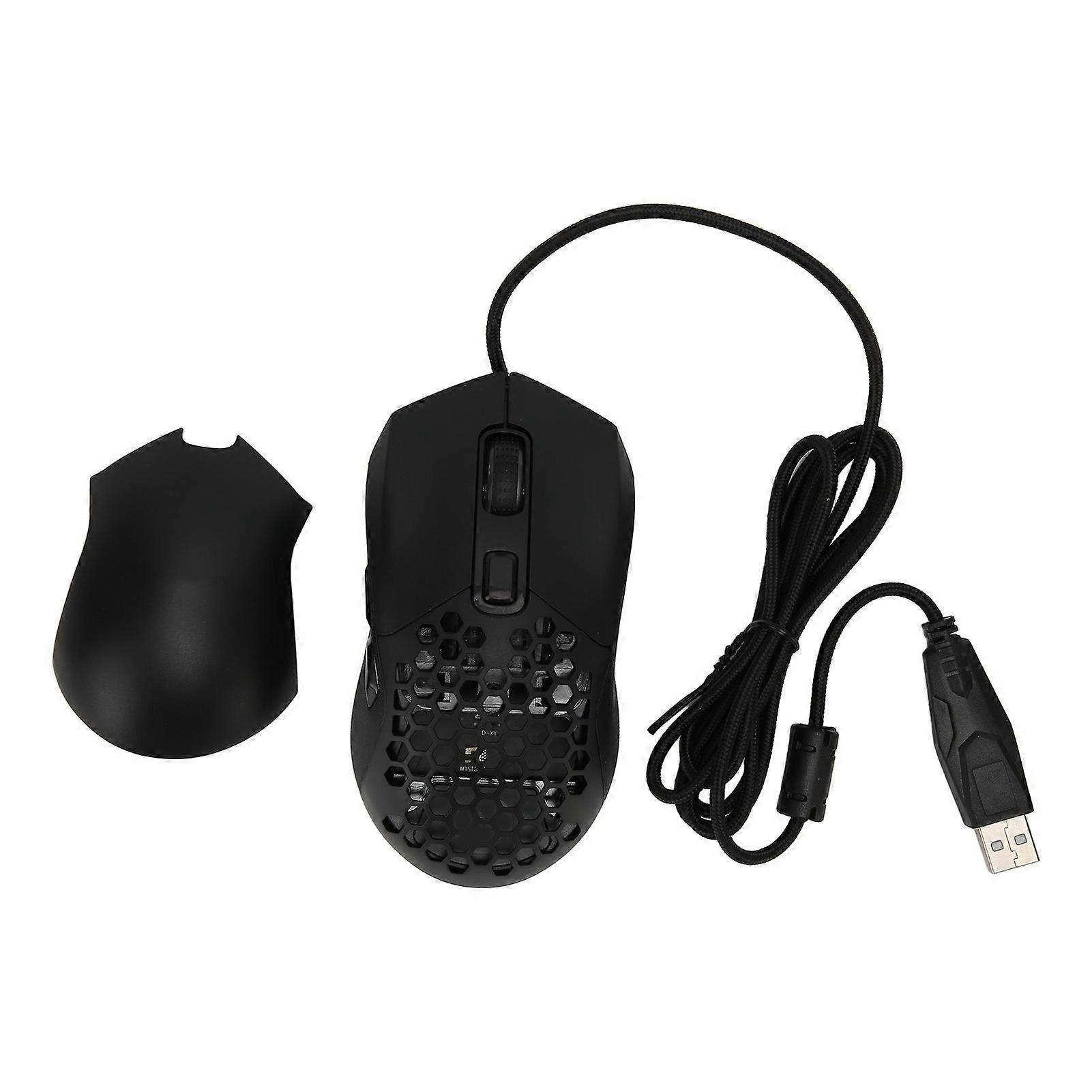 Wired Mouse Ergonomic RGB Backlit Adjustable DPI Programmable Keys 4.9ft Cable Gaming Mouse for Gaming Office Study Black