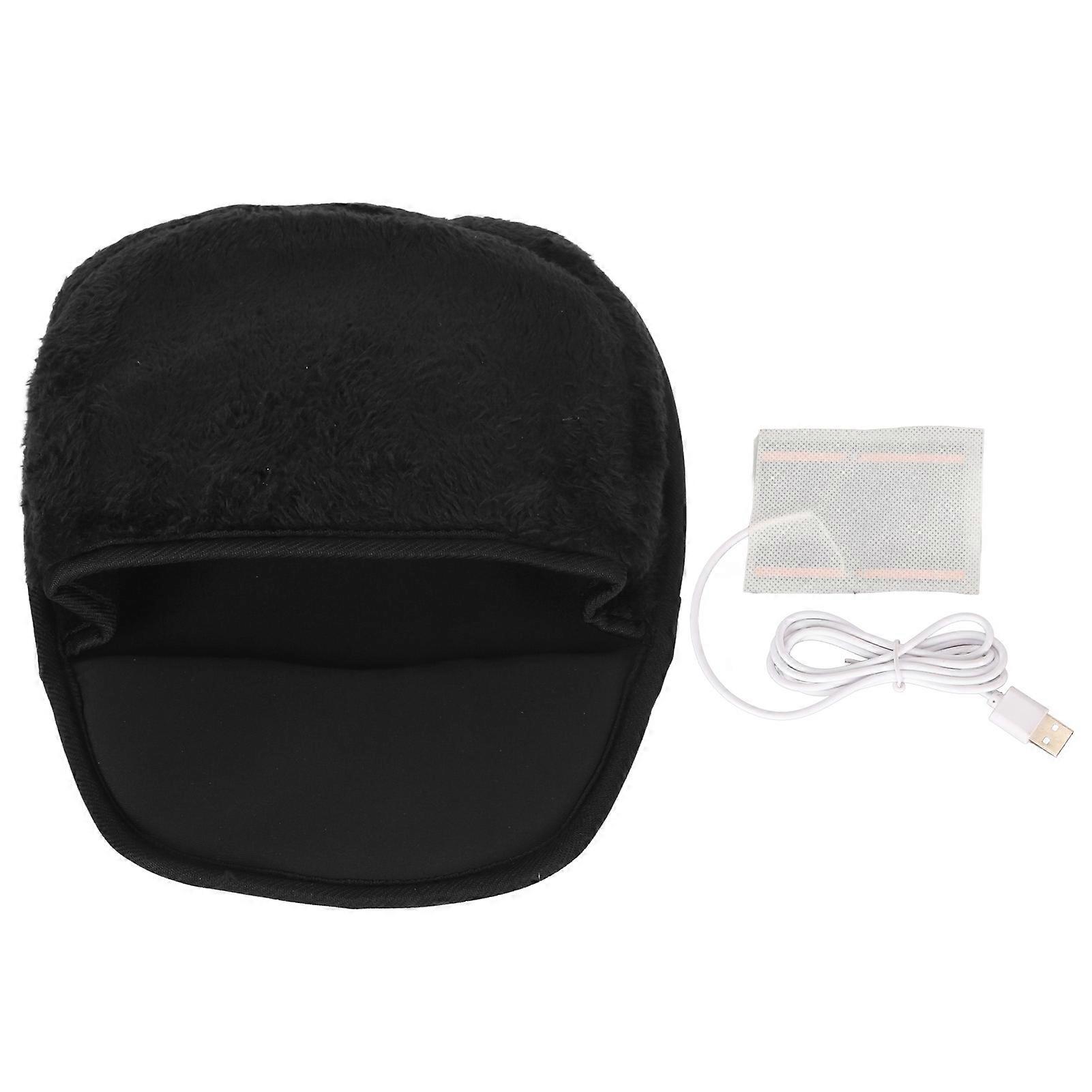 USB Heated Mouse Pad Plush Heated Mouse Mat Removable Hand Warming Mouse Pad with Wristguard for Working Gaming