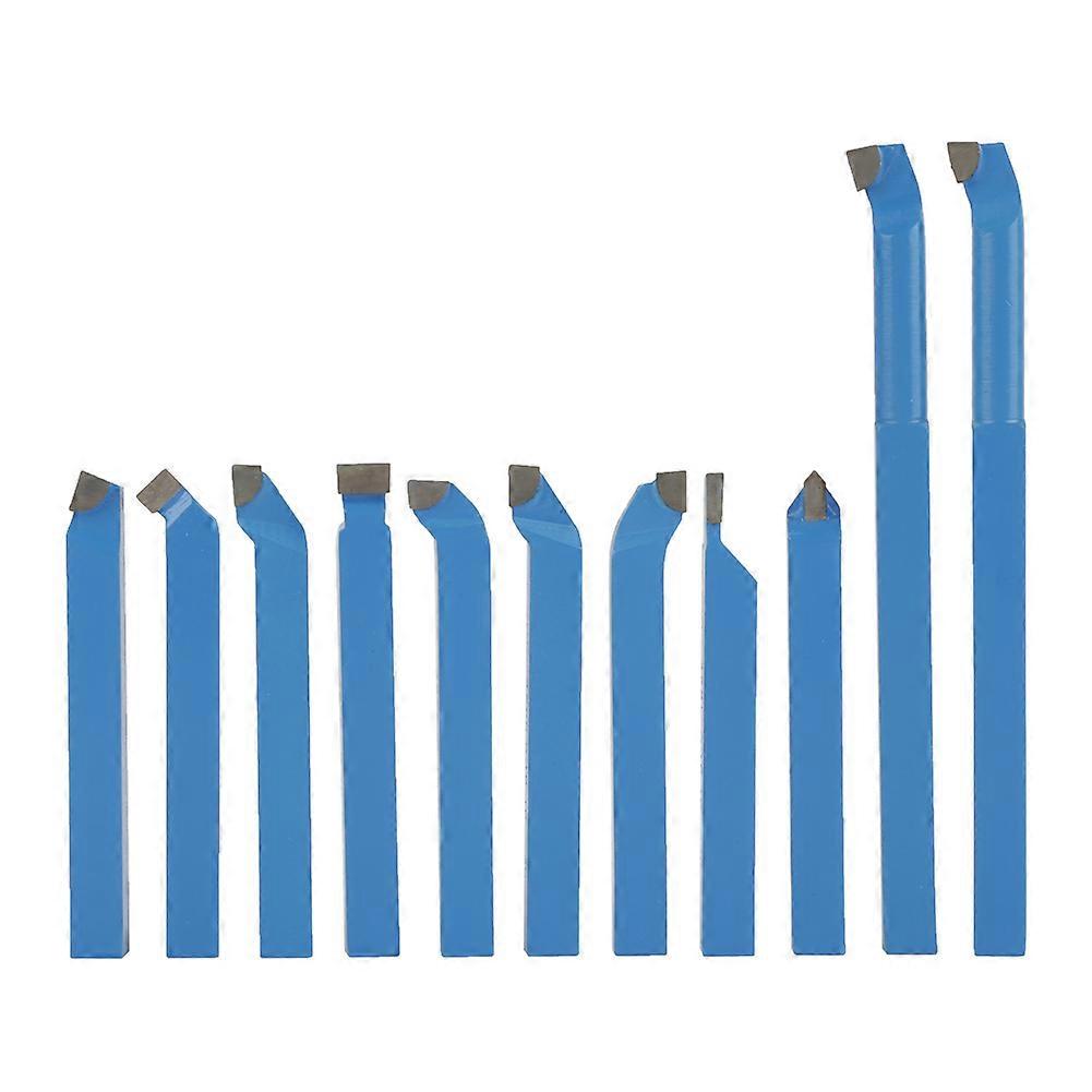 11Pcs 8*8mm Lathe Tools Carbide Tipped Welding Milling Cutting Turning Tool Set