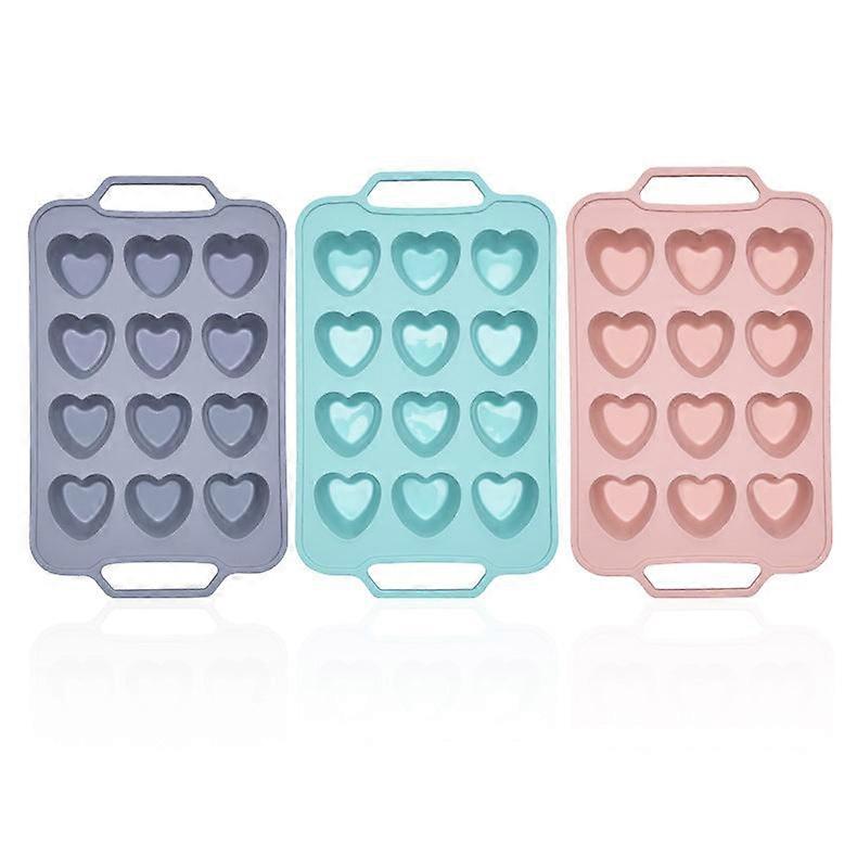 Silicone Mold 12-piece Heart-shaped Cake Plate Soft Bottom Easily Removable Mold Easy To Clean