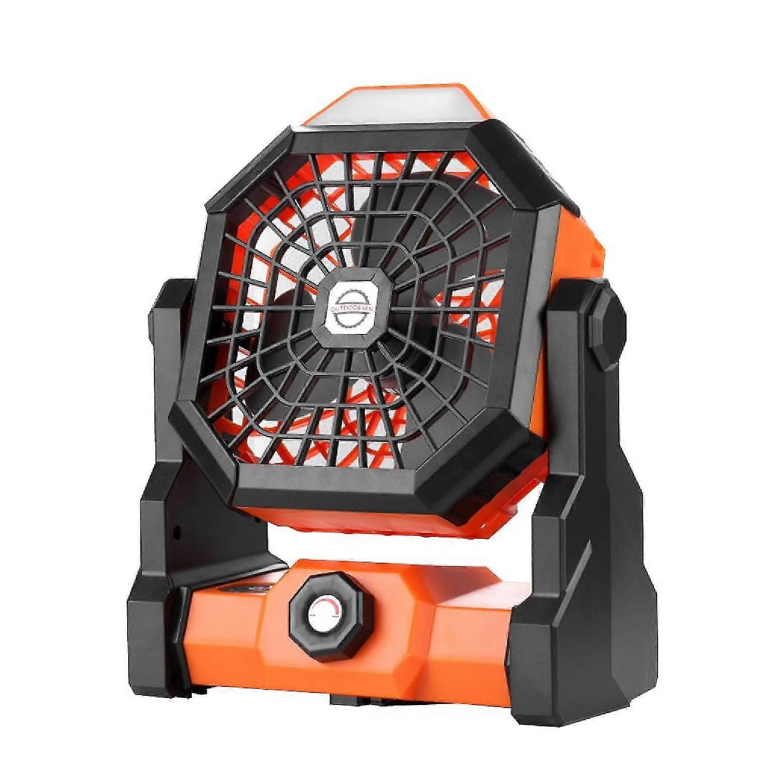 Camping Fan With Led Lantern, Rechargeable Battery Powered Fan With 270head Rotation, Stepless Speed And Quiet Battery Operated Tent Fan For Picnic, B