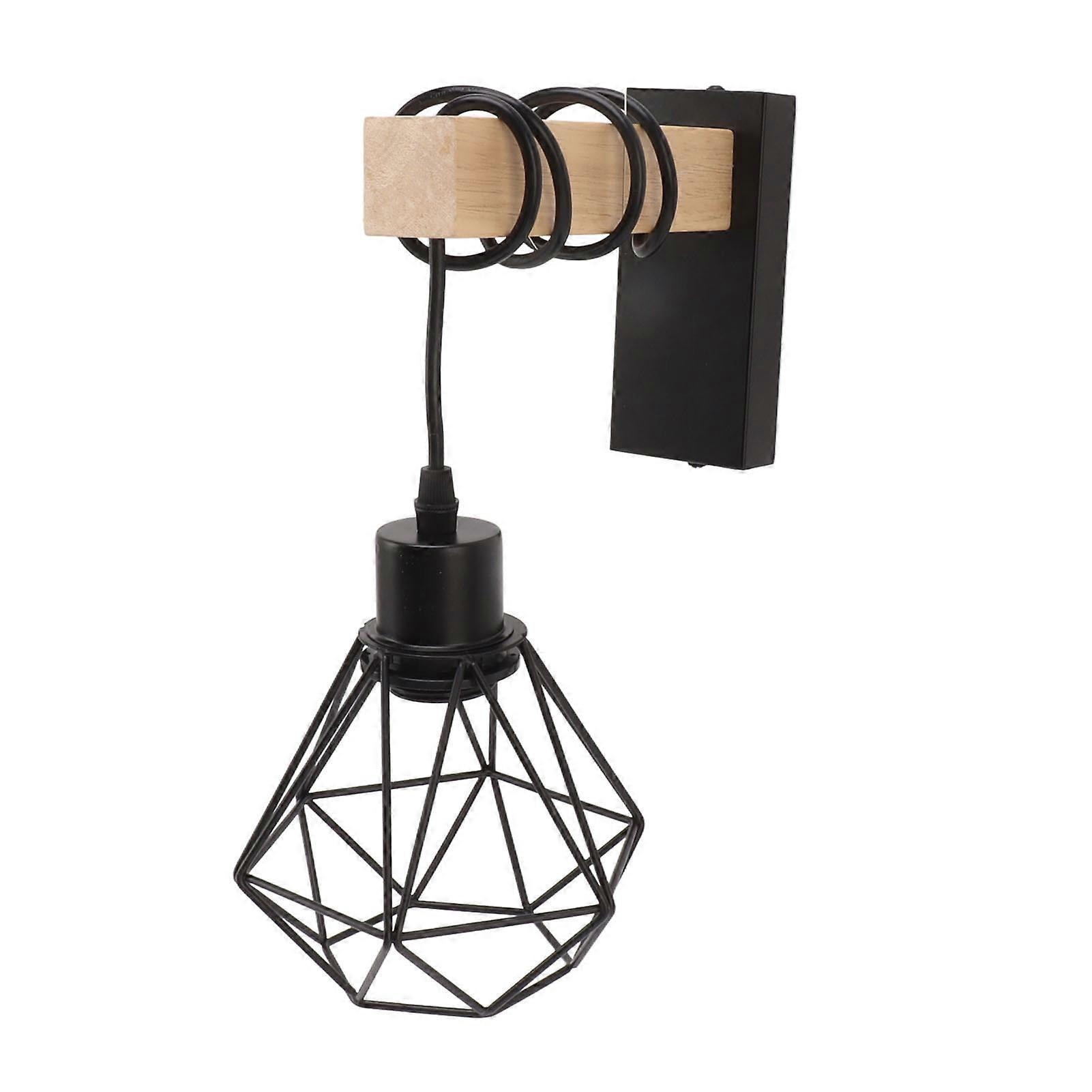 Plug in Wire Cage Wall Sconce Industrial Rustic E27 E26 Bulb Base Hanging Wall Mount Lamp11
