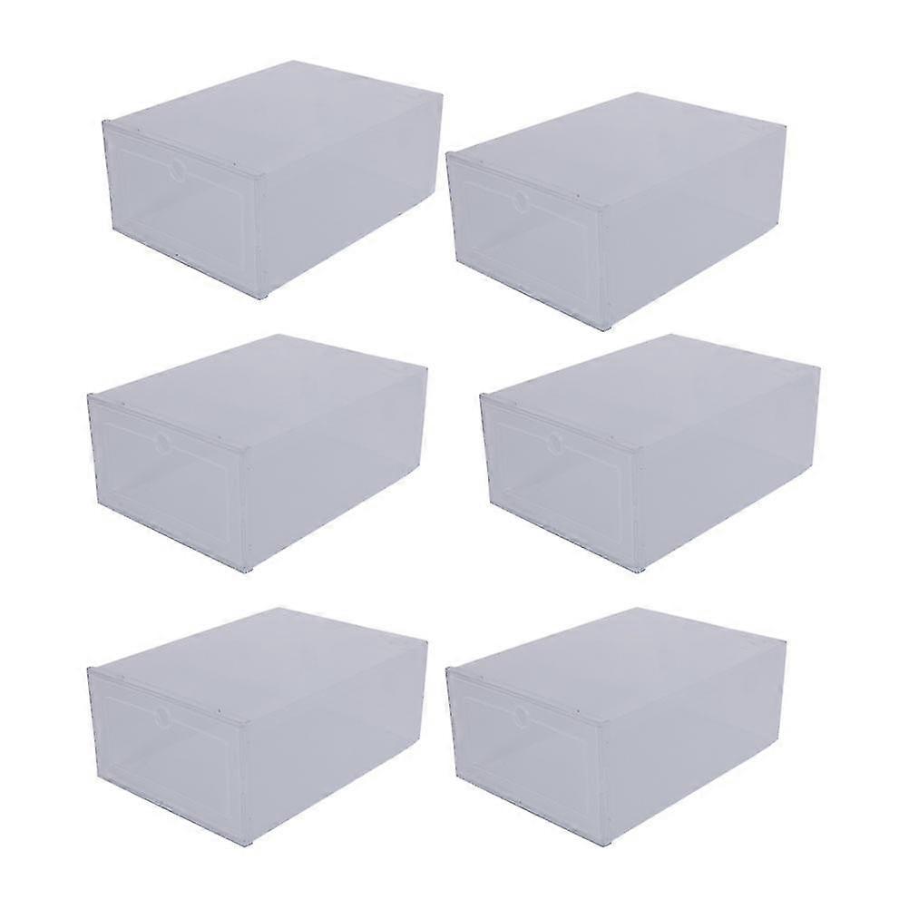 6pcs Plastica Creative Shoes Case Clamshell-type Shoes Container (trasparente)