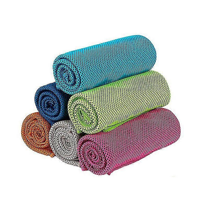 Cooling Towel, Cooling Towel Set Instant Relief Ice Cold Cool Towel Breathable Mesh Sweat Absorbent6pcs