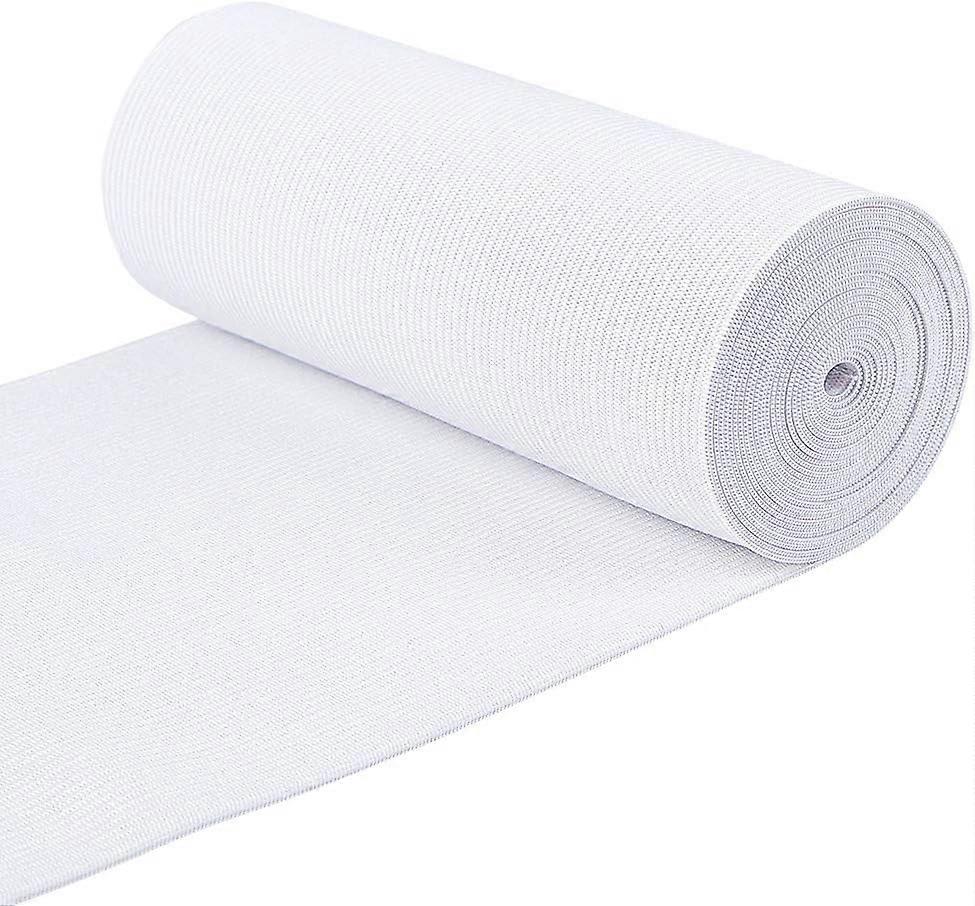 3.3 Yard/3m 6 Inch Wide Flat Elastic Band White Heavy Stretch Knit for Garment Sewing Project
