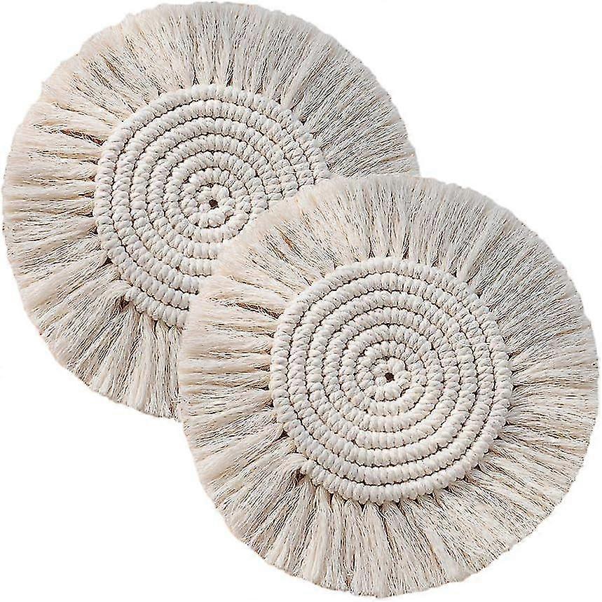 2pcs Round Woven Coasters
