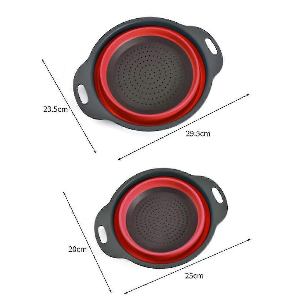 2 Pc Collapsible Colanders With Handles With Extendable Handles