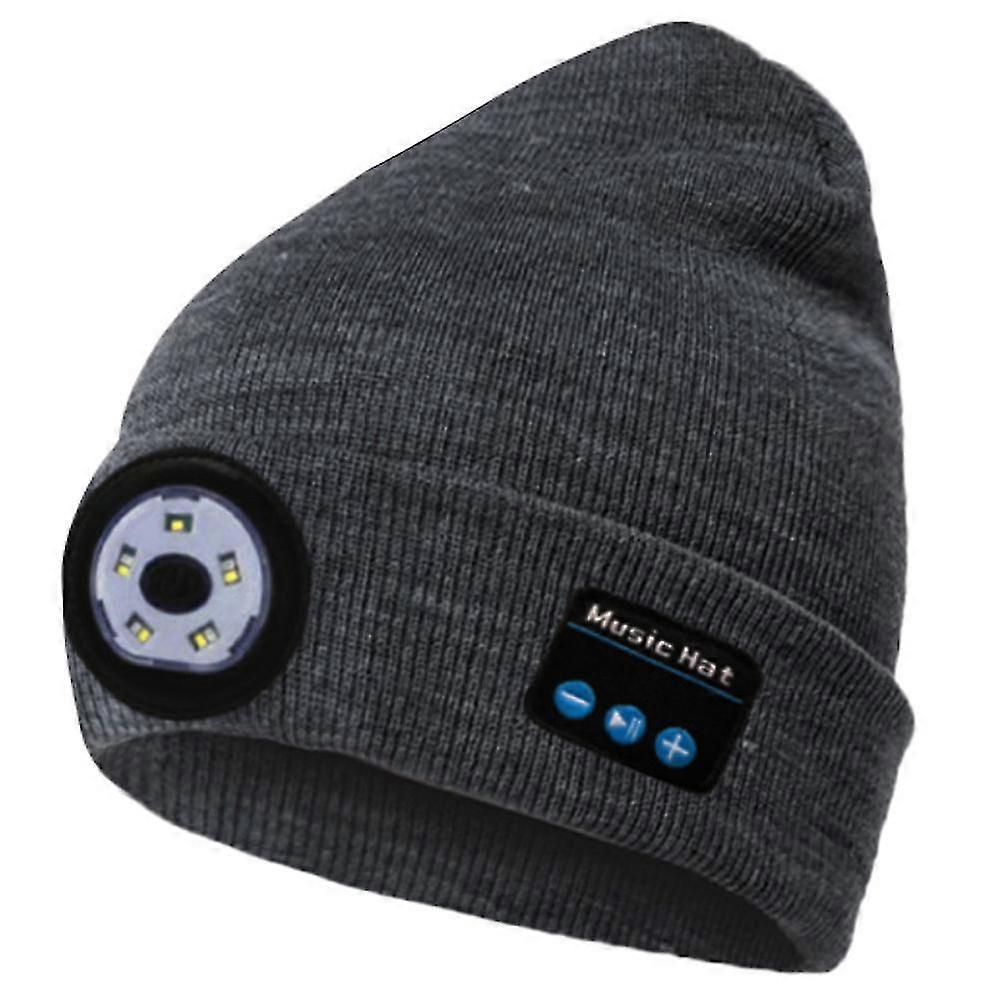 Cappello Beanie compatibile Bluetooth con Light LED Cappello riscaldante multifunzionale Cappello per cuffie wireless compatibile con Bluetooth