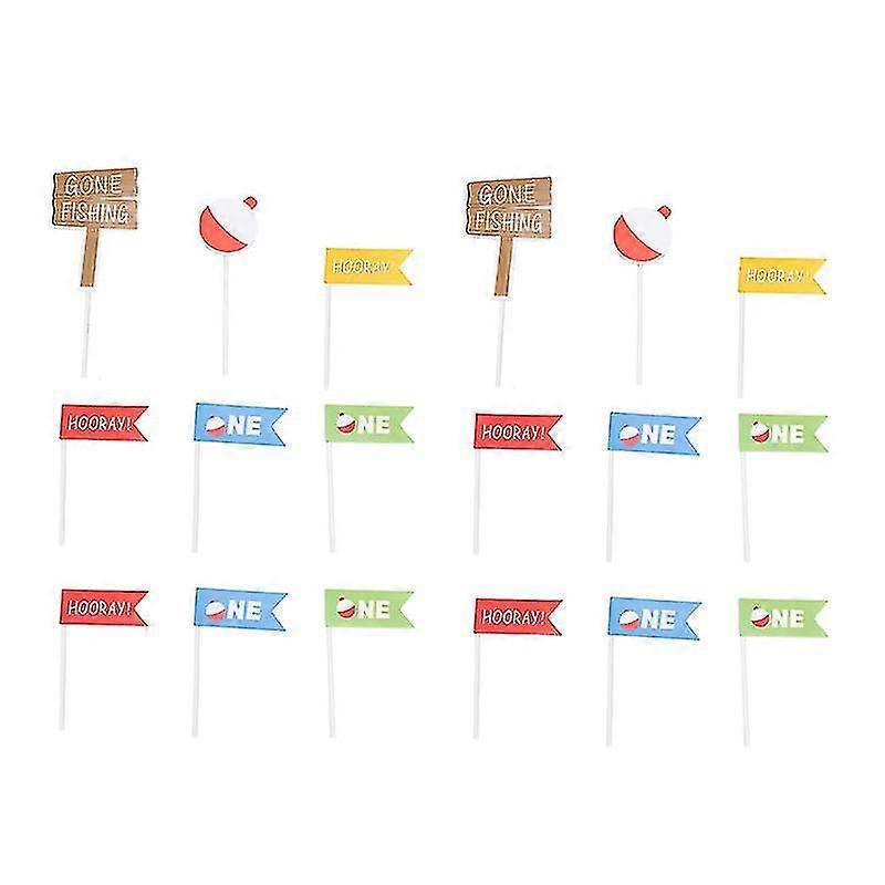 30pcs Go Fishing Theme Cake Topper