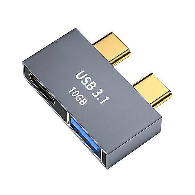 USB C HUB Docking Station Dual Type-C Splitter Adapter for MacBook Thunderbolt 3 Aluminum Alloy ABS Type-C Adapter