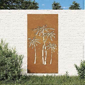 Garten-Wanddekoration 105x55 cm Cortenstahl Palme Design