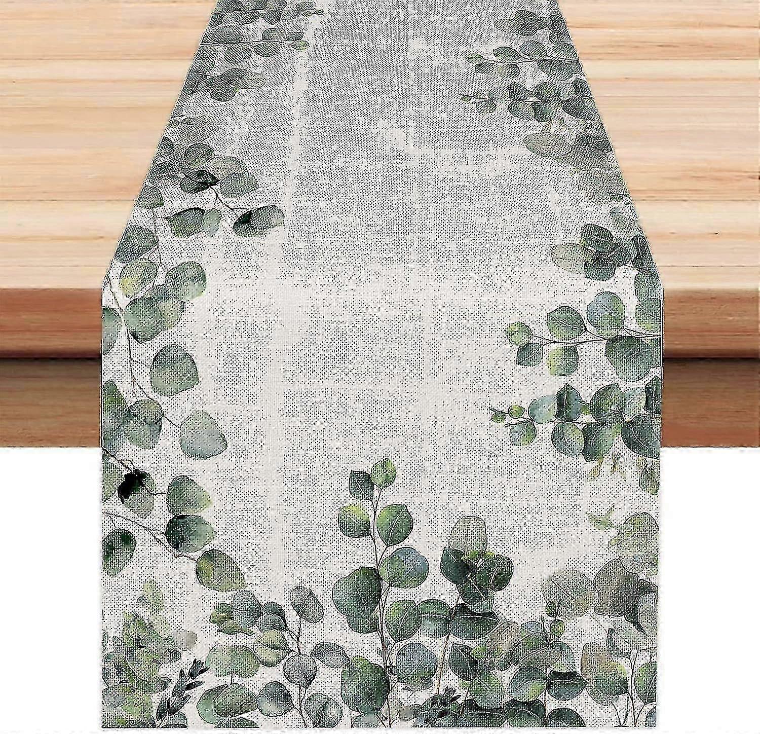 Eukalyptus blader Table Runner sesongmessige grøntområder for hjemmeinnredning (33 x 180cm)