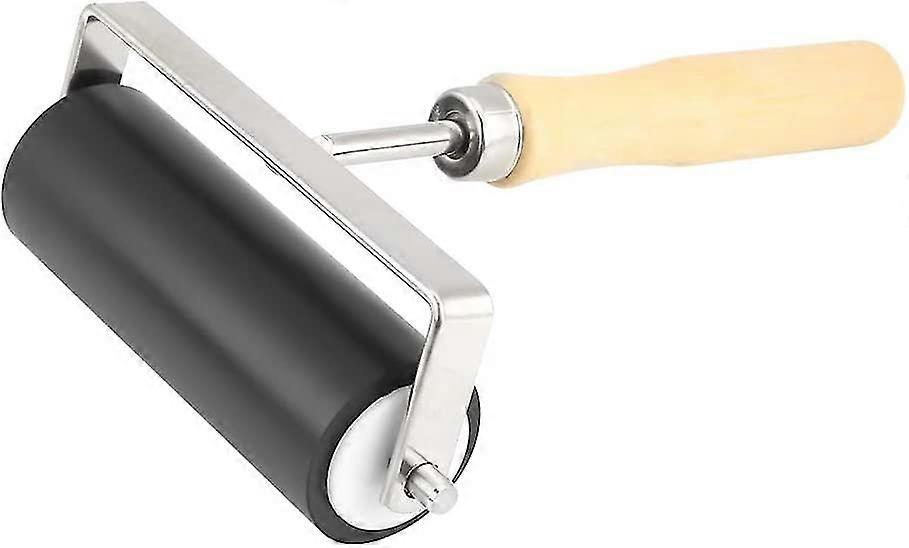 Rubber Brayer, Heavy Duty Hard Rubber Brayer Roller Print Brush Tool For Printmaking, Painting, Applying Glue, Wallpaper