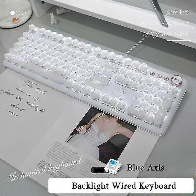 Transparent Gaming Mechanical Keyboard 104 Keys Crystal RGB Backlit Keypad USB Wired Girl Gamer Keyboard For Computer Laptop PC