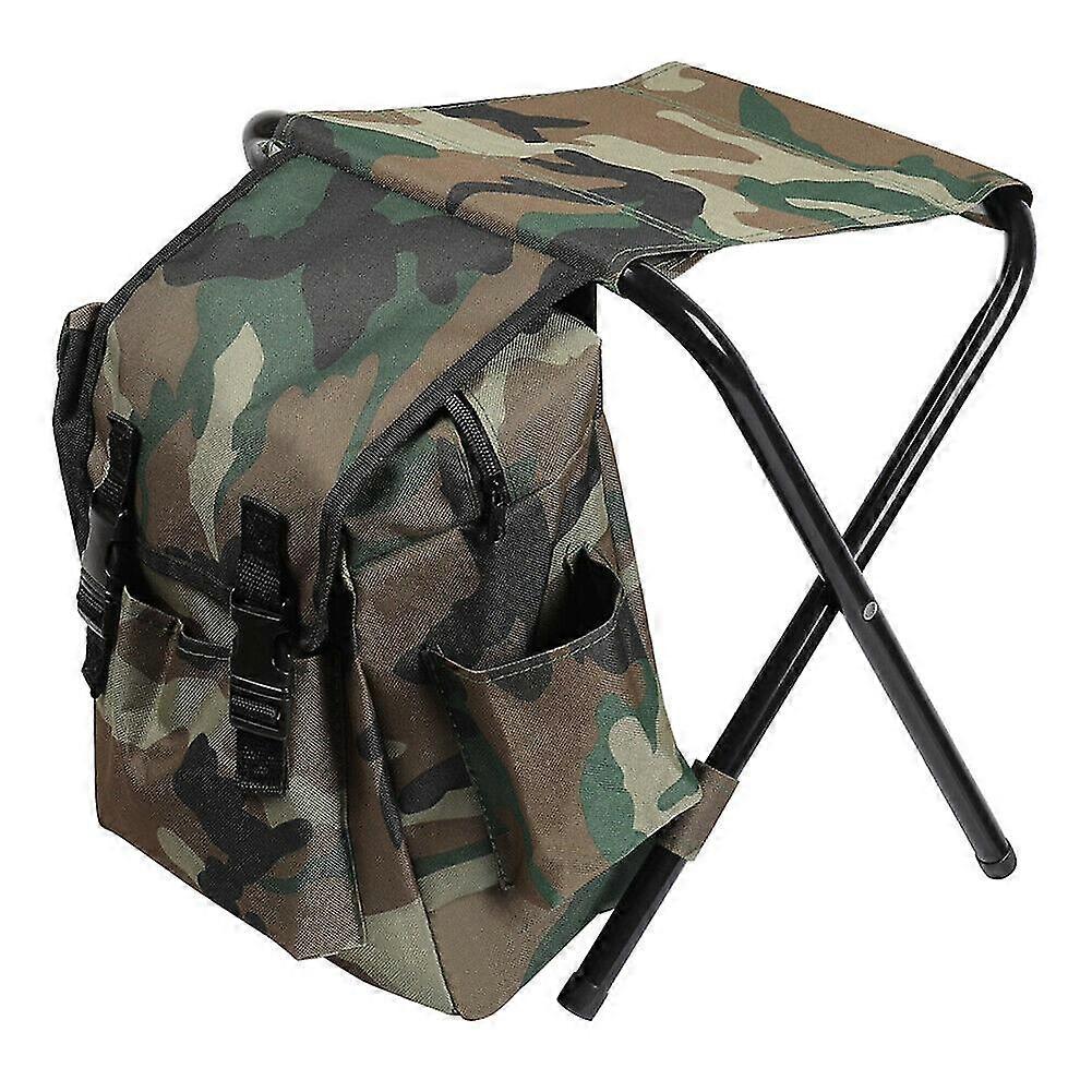 Multi-Function Portable Folding Chair Camouflage Backpack  Camping Fishing Stool Outdoor