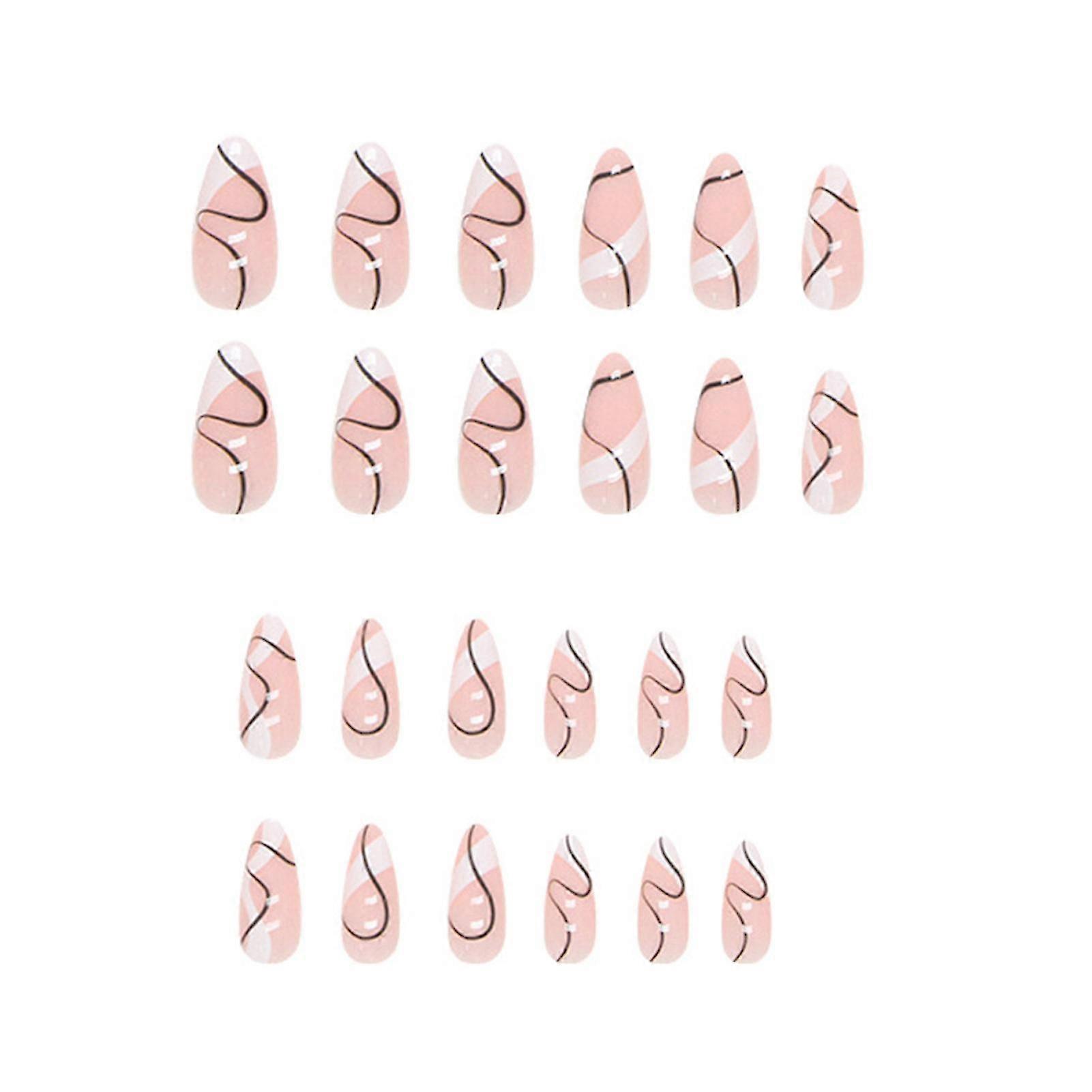 White Hypotenuse Almond False Nails Easy To Fit Non-marking Removable False Nails