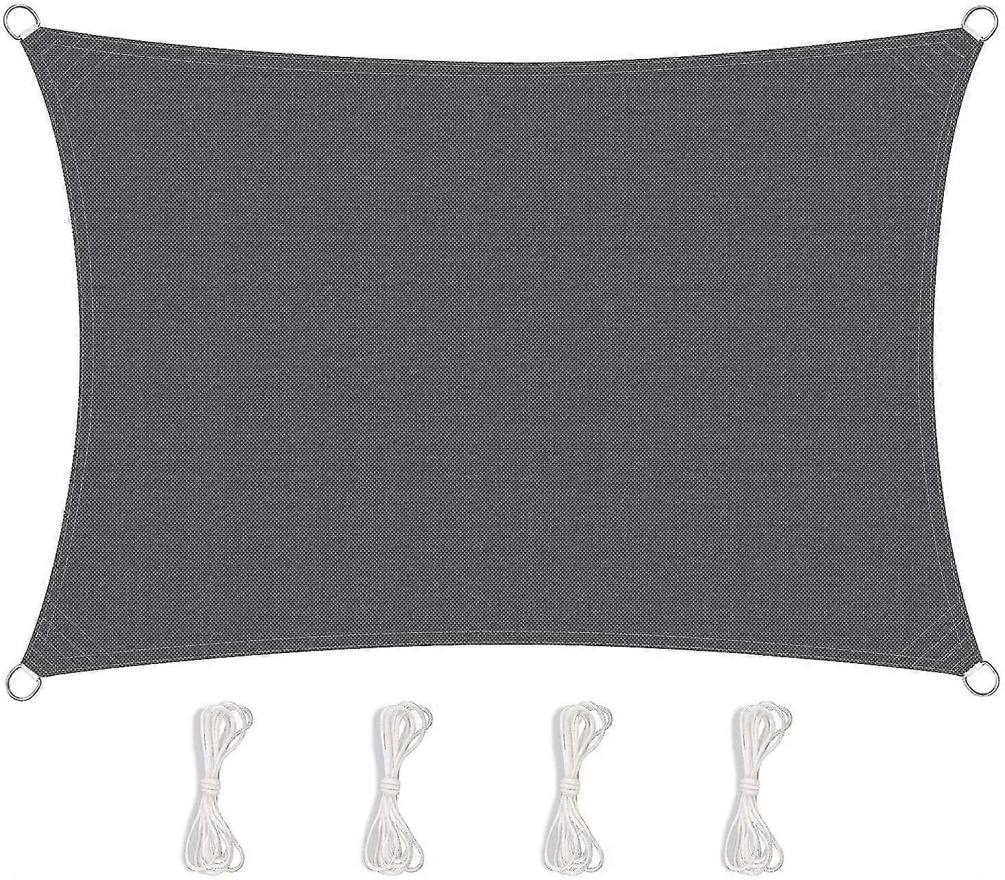 Rectangular Shade Sail, Resistant And Breathable For Garden Terrace Camping Pool Party, Anti Uv, With Rope (3x4m, Grey)