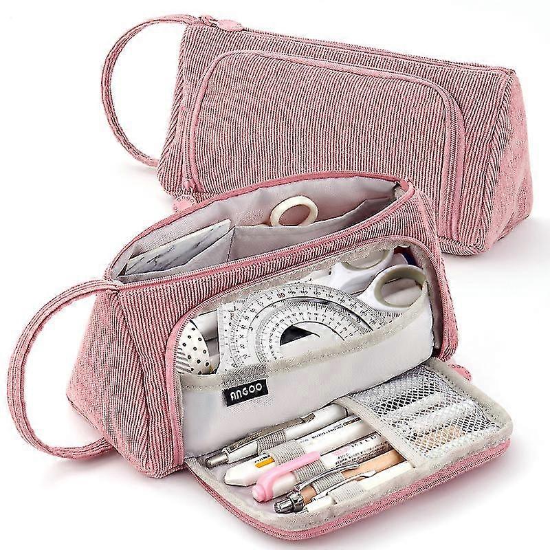 Groe Kapazitt Cord Federmppchen Nette Einfache Weibliche Multifunktionale Schreibwaren Tasche (rosa)