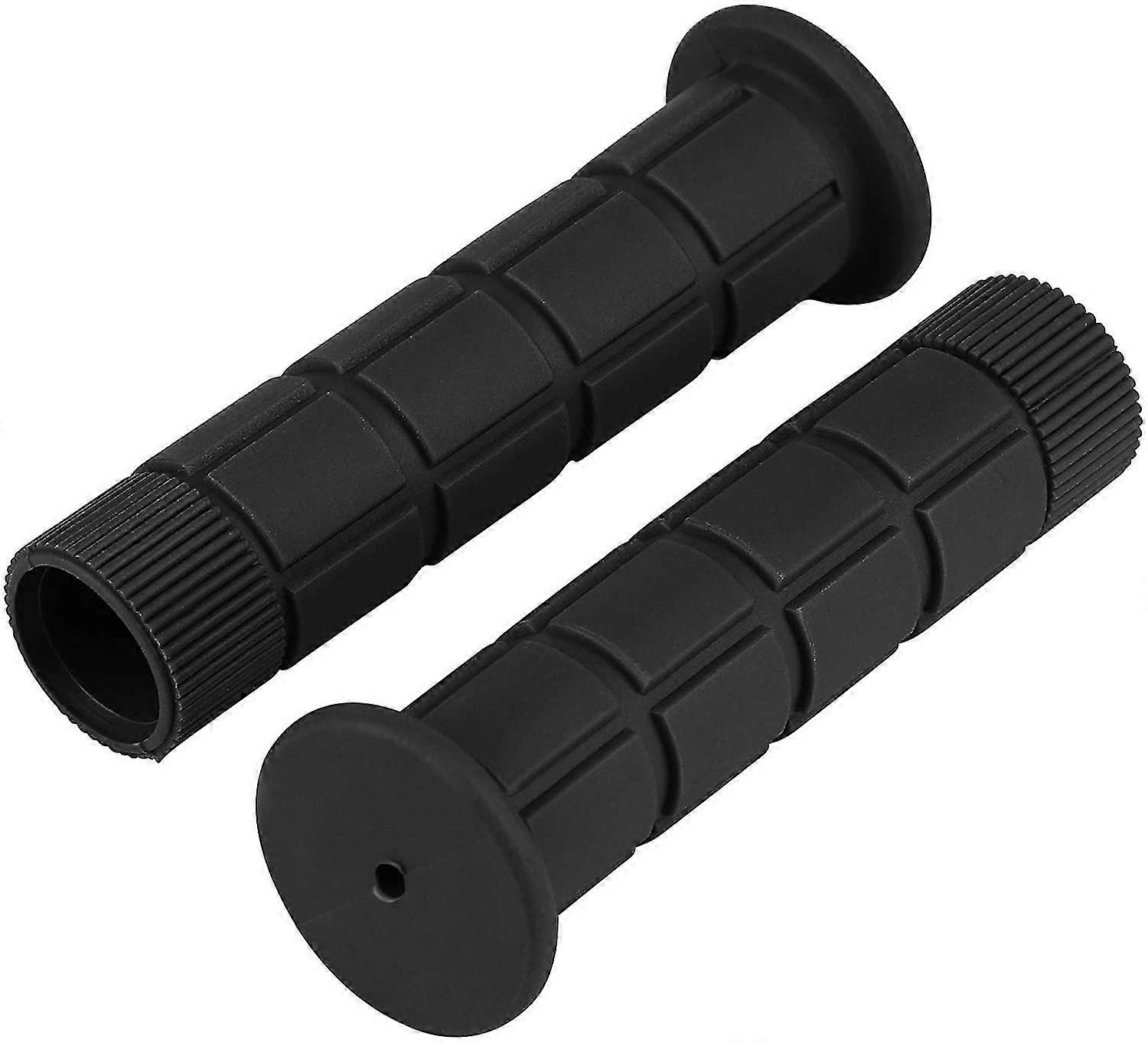 1 Pair Of Rubber Bicycle Handlebar Grips Ergonomic Bicycle Grips In Soft Non-slip Rubber Bicycle Handlebar The Black