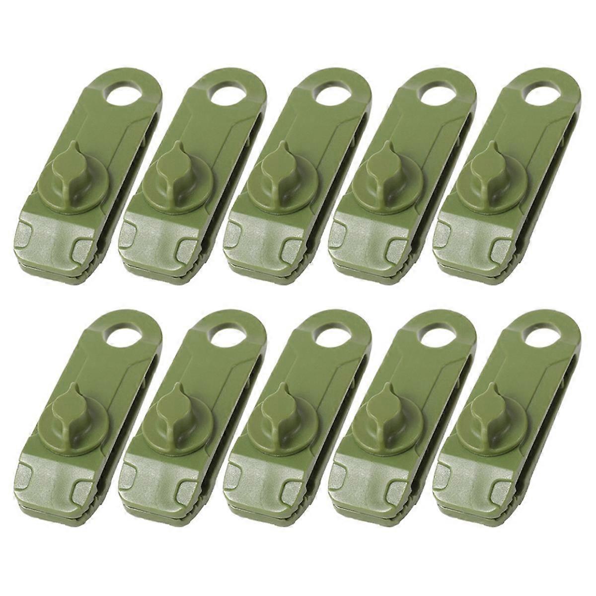 10pcs Outdoor Camping Tent Windproof Reusable Fixing -Clips Clamps Tarp Cord Buckle Tensioner Tent