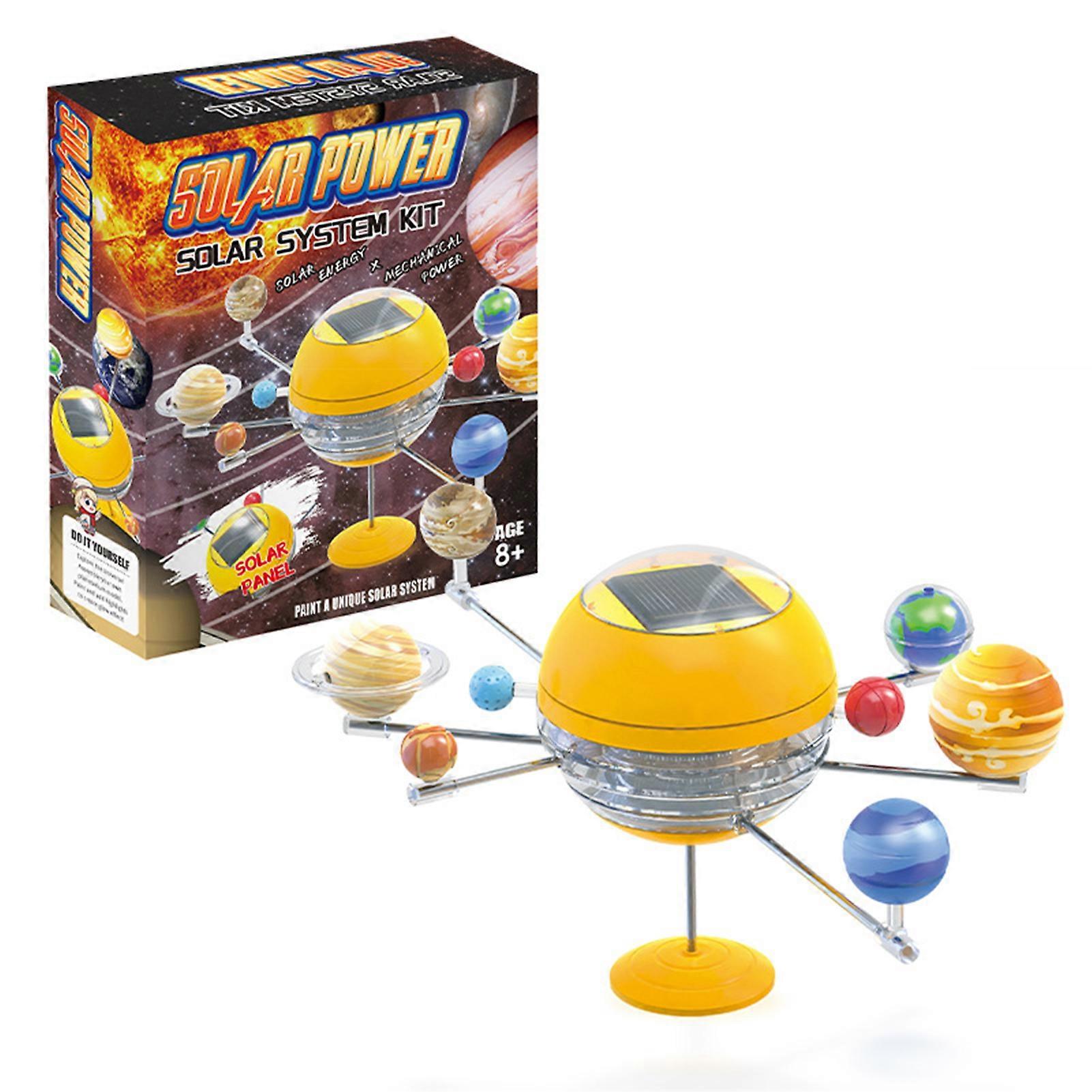 1 Set Solar System Toy with 3D Sun Planets Model Solar Powered Universe Astronomical Science Learning STEM Educational DIY Assembly Toy Boys Girls Gif