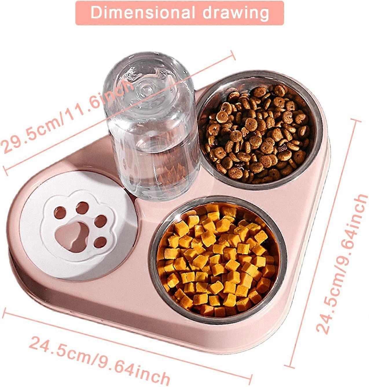 موزع طعام القطط الأوتوماتيكي ، وعاء قطط ثلاثة في واحد ، أوعية تغذية أوتوماتيكية للقطط / ، أوعية القطط المسطحة ، مجموعة أوعية الماء والطعام تقدم مع طعام القطط 