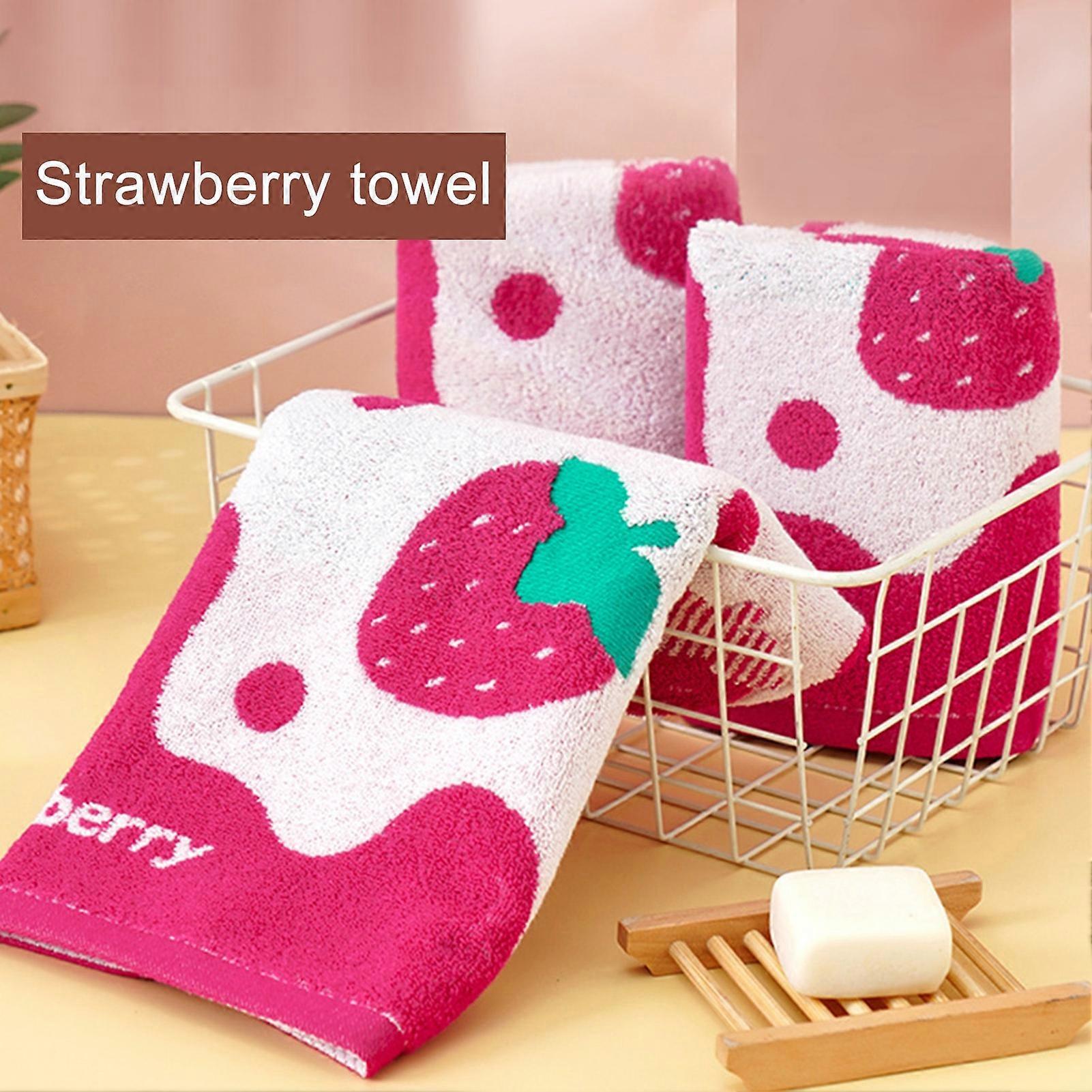 Face Towel Strawberry Printing Perfumed Fluffy Face Body Washing Wipe Towel Bathroom Accessories for Daily Use KAESI