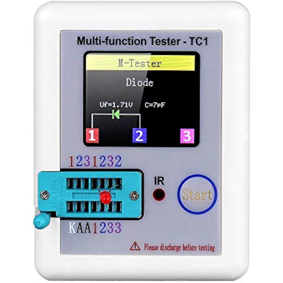 Transistor Tester with TFT Backlight Colour Display Didoe Triode Capacitive Resistance Detector Inductance MOSFET NPN PNP