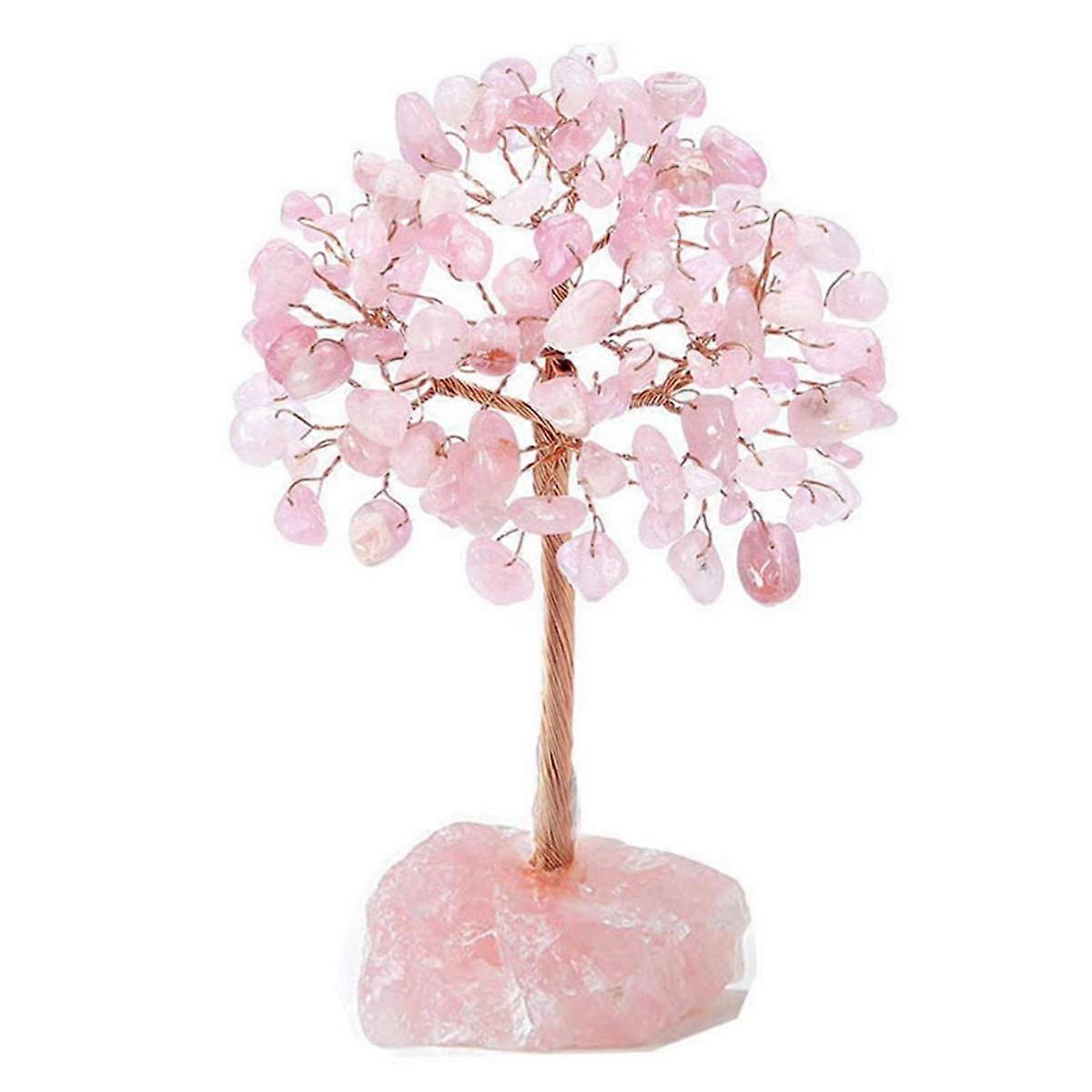 Rose Quartz Crystal Tree,Artificial Crystal and Healing Stone Tree Crystal Stone Tree Gem Tree.Vale
