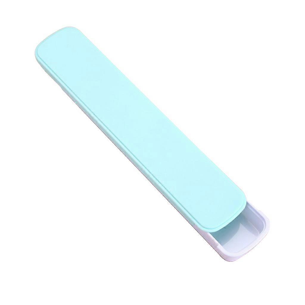 Plastic Portable Travel Tableware Storage Box for Flatware Green B