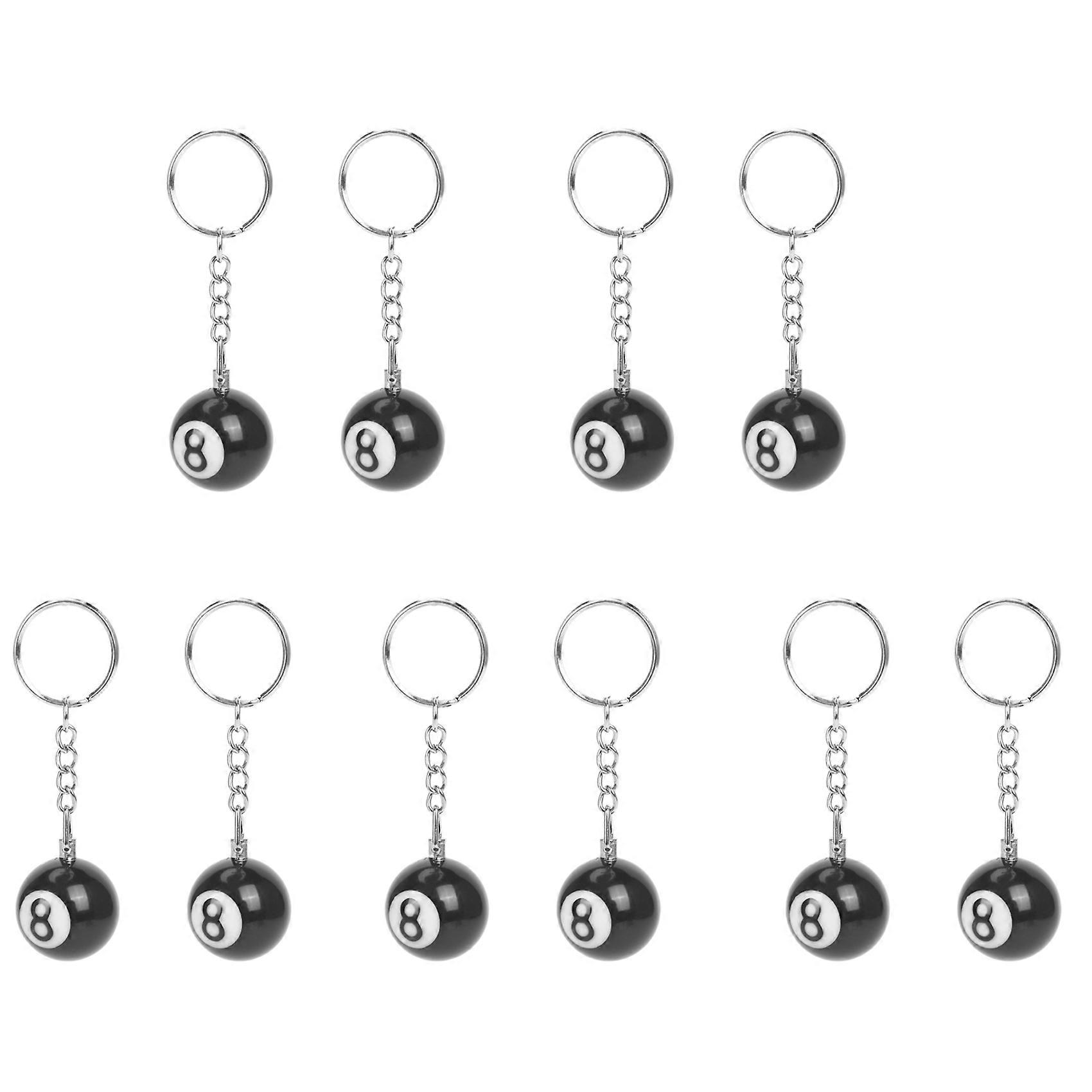 10X Billiard Ball Key Chain Key Ring Happy No. 8