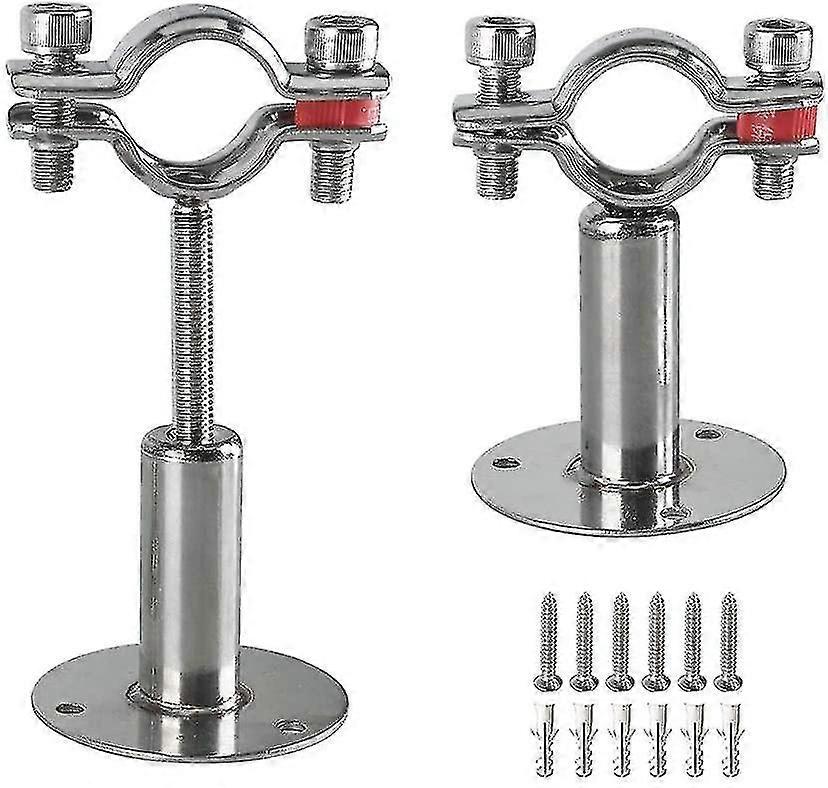 Stainless Steel Wall Mount Ceiling Mount Pipe Supports, 2pcs Adjustable Pipe Bracket Clamp Pipe Straps With Screws_Errors