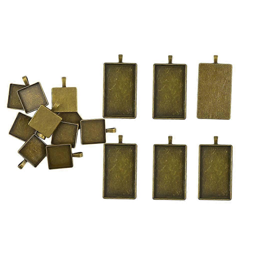 16 Pcs Blank Rectangle Bezel Tray Base for Cabochon Setting Mixed Size Jewelry Accessories