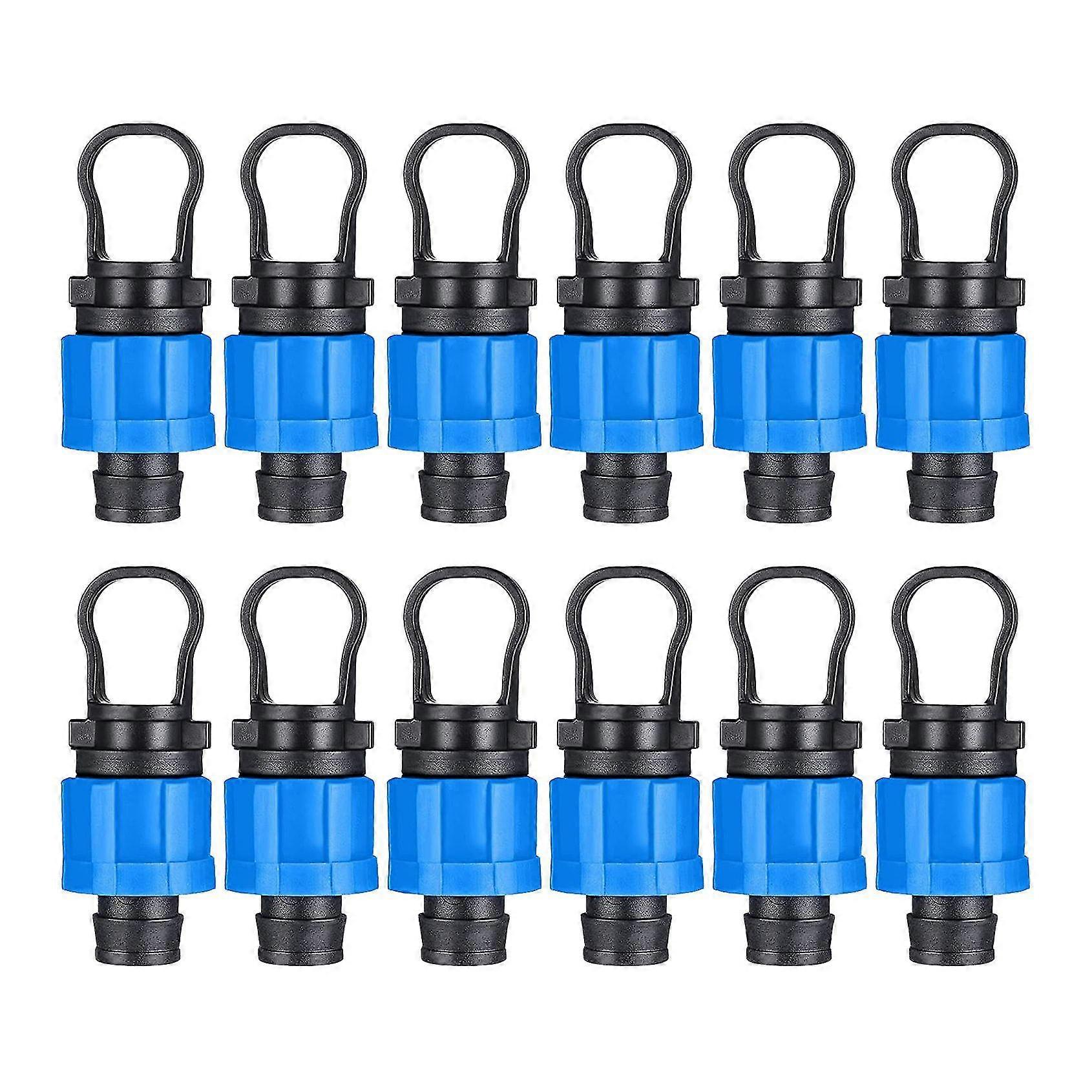 12 Pcs Drip Irrigation Tubing End Cap Plug 1/2 Inch Universal End Cap Fitting, Compatible With 16-1 Y