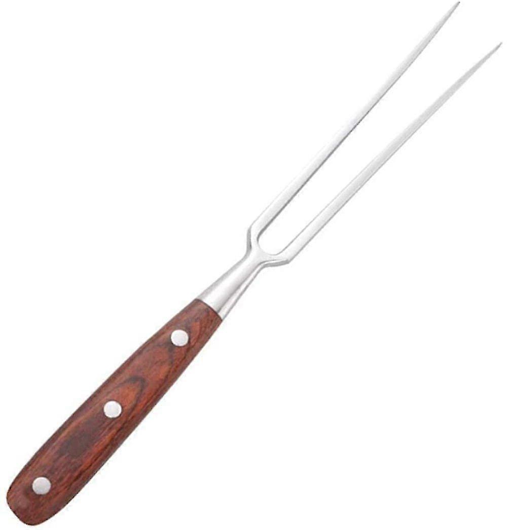 Meat Fork, Large Meat Fork With Stainless Steel Wooden Handle, 15 Cm Blade Length, Grill Fork For Grill Chefs (hs)