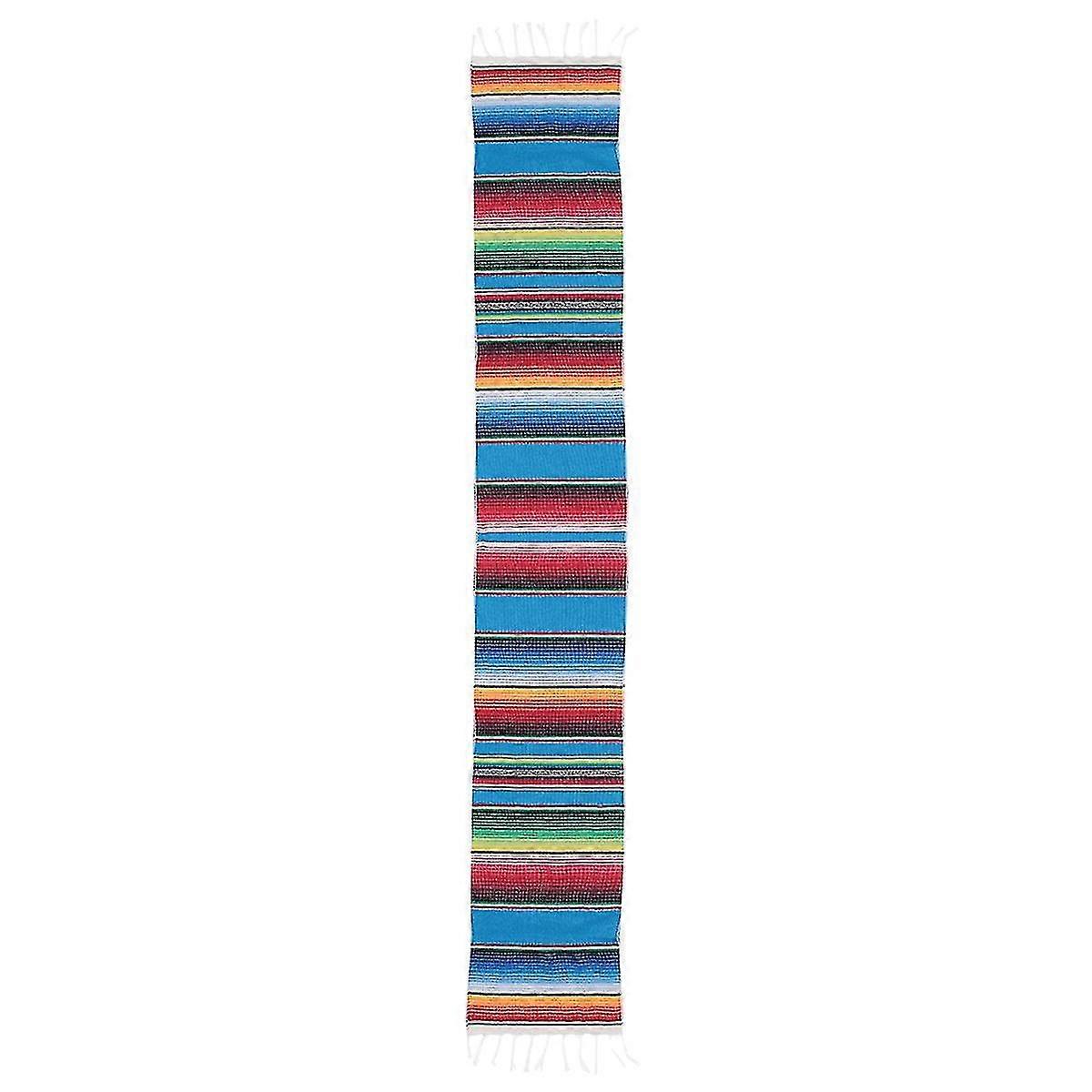 Mexican Style Table Runner Colorful Striped Table Runner Cotton Tablecloth